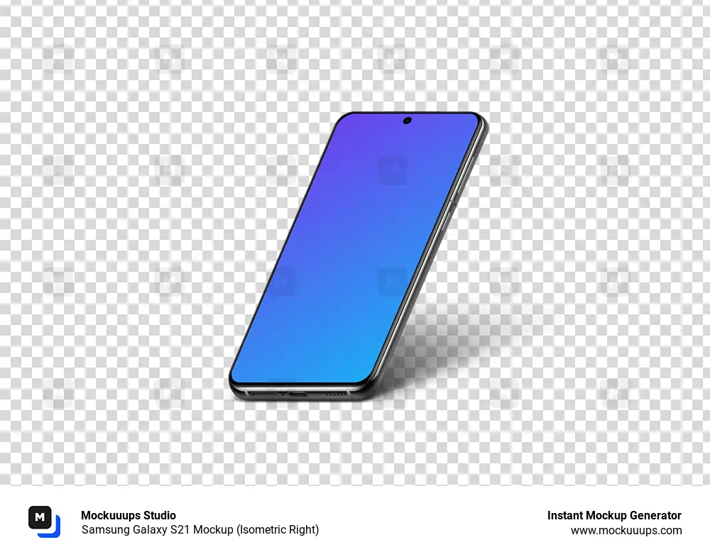 Samsung Galaxy S21 Mockup (Isometric Right)