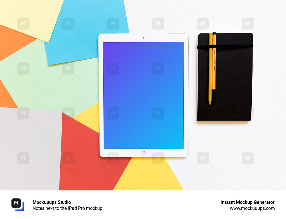 Notes next to the iPad Pro mockup