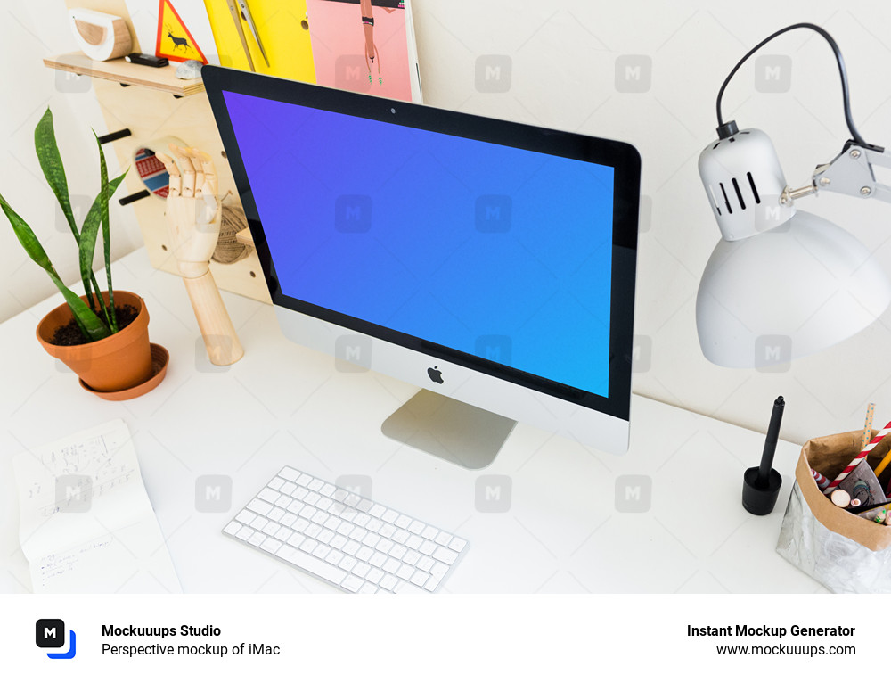 Perspective mockup of iMac