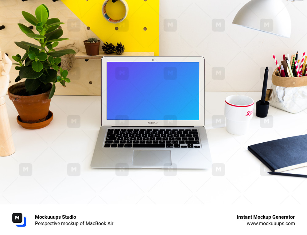 Perspective mockup of MacBook Air