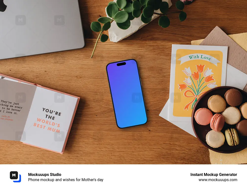 Phone mockup and wishes for Mother's day