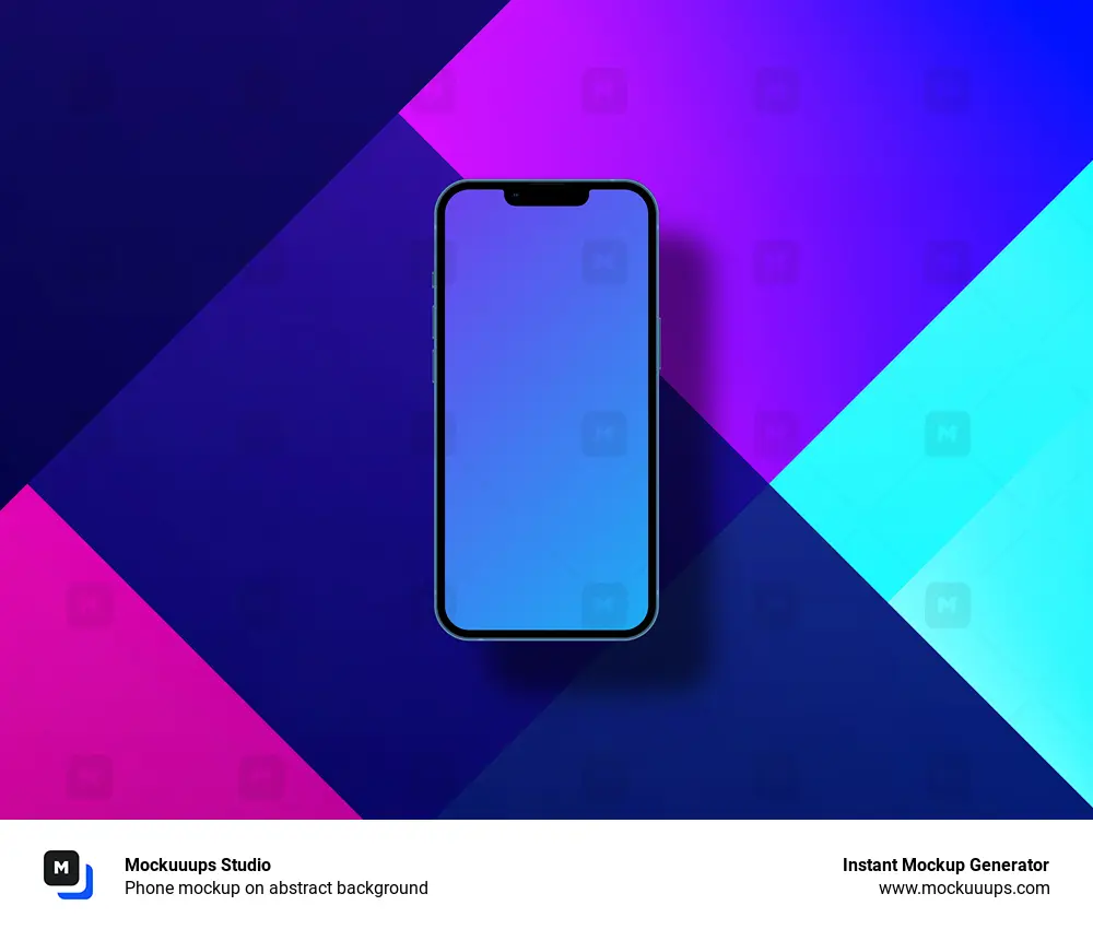 Phone mockup on abstract background
