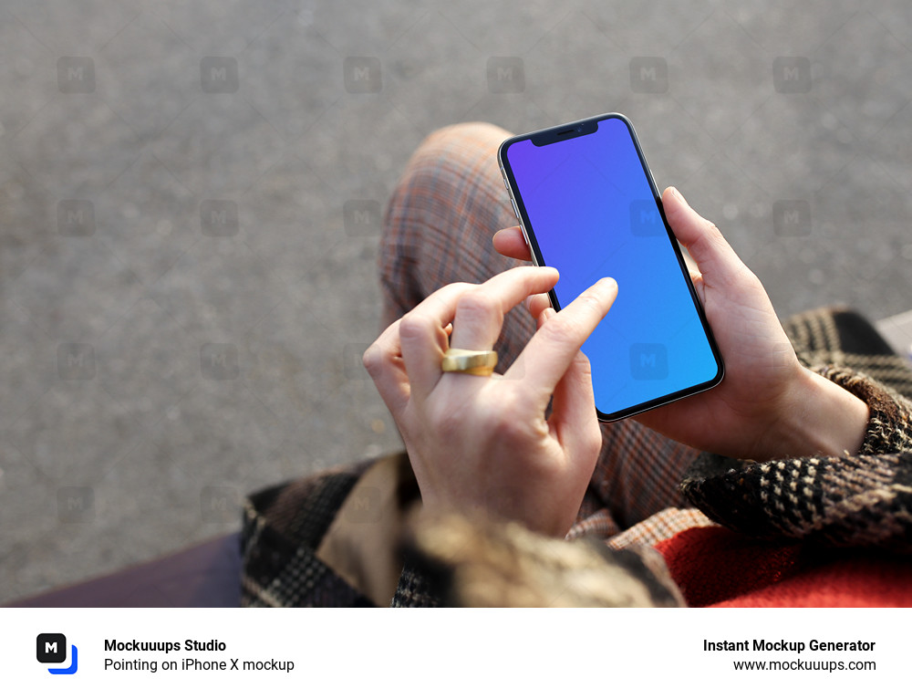 Pointing on iPhone X mockup