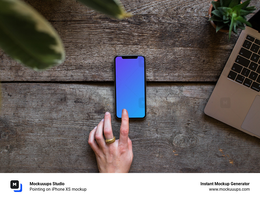 Pointing on iPhone XS mockup