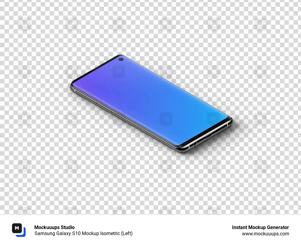 Samsung Galaxy S10 Mockup Isometric (Left)