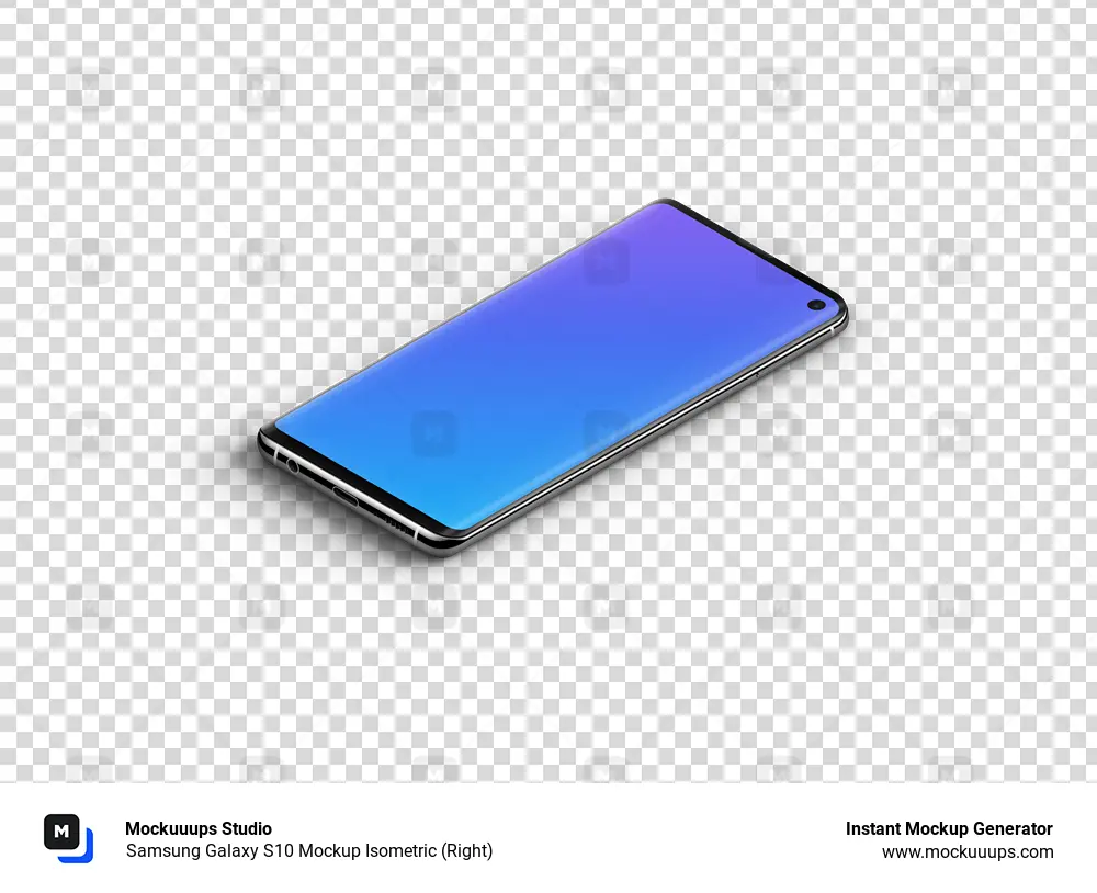 Samsung Galaxy S10 Mockup Isometric (Right)