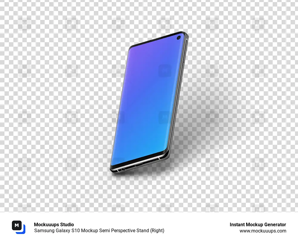 Samsung Galaxy S10 Mockup Semi Perspective Stand (Right)