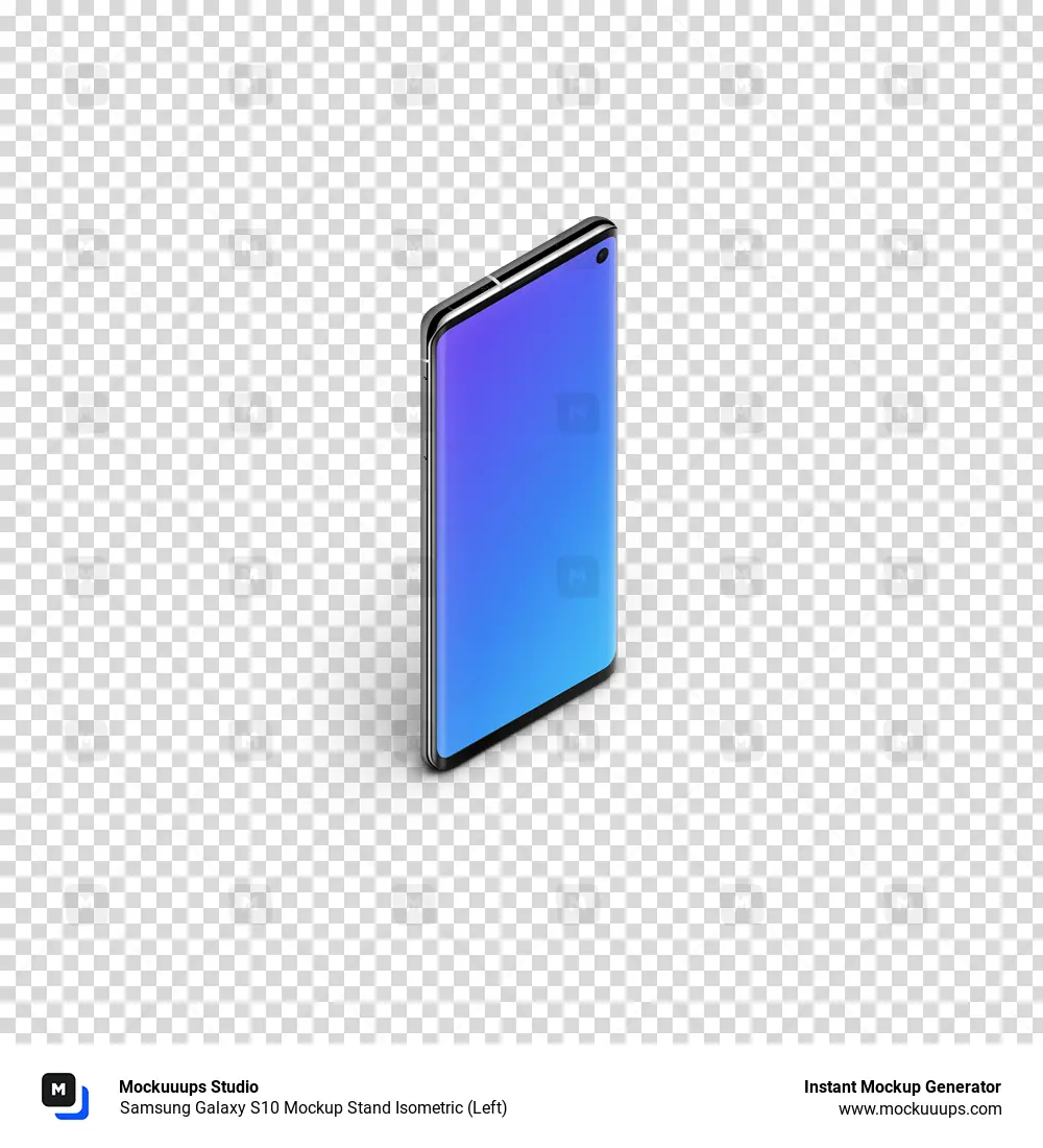 Samsung Galaxy S10 Mockup Stand Isometric (Left)