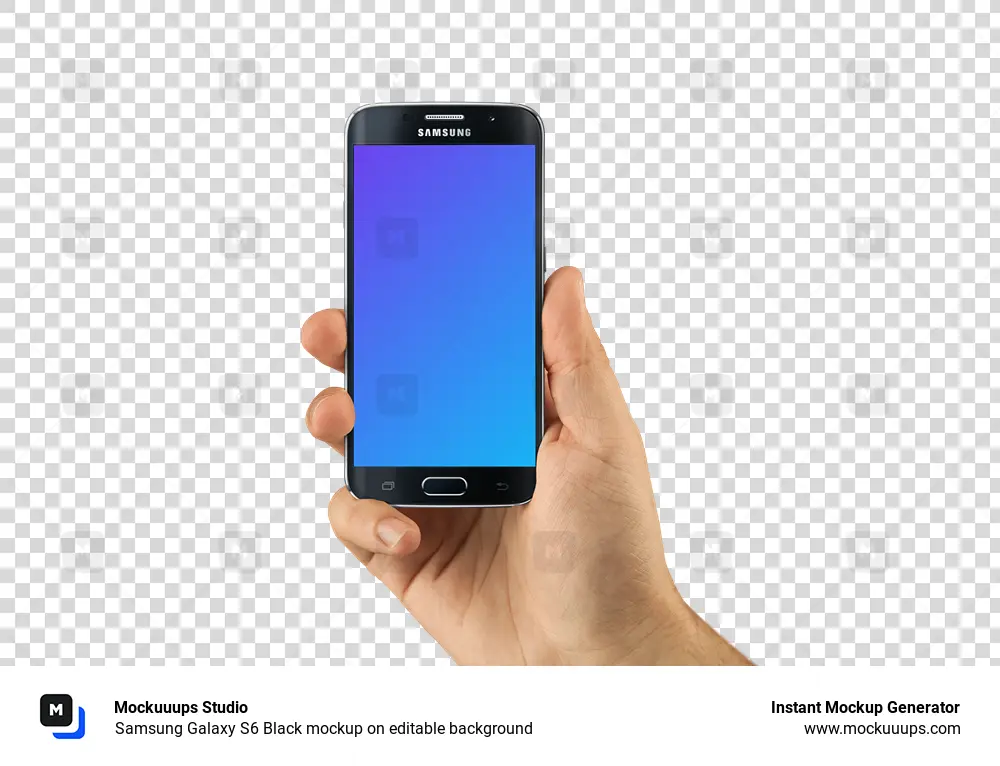 Samsung Galaxy S6 Black mockup on editable background