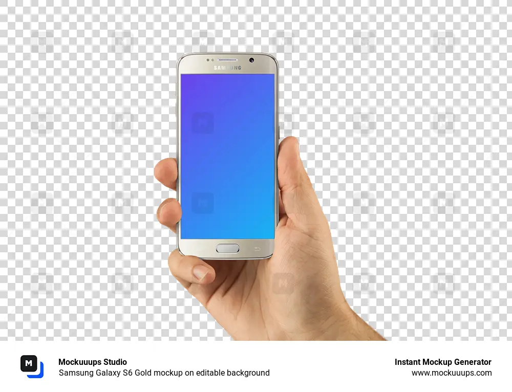 Samsung Galaxy S6 Gold mockup on editable background