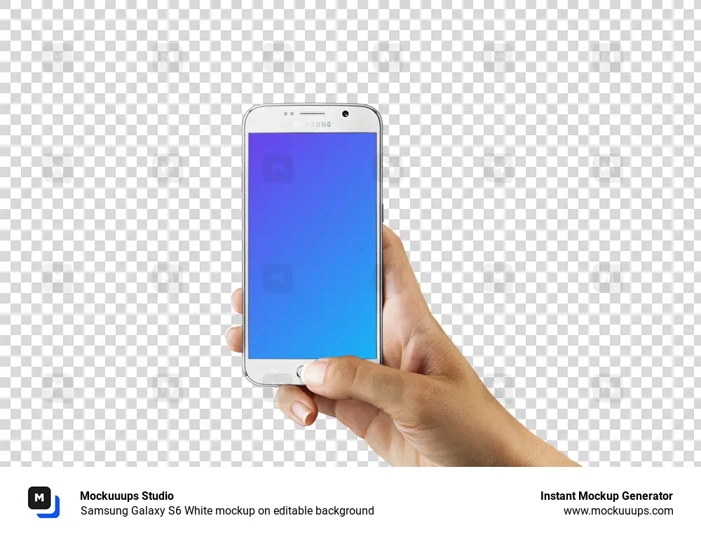 Samsung Galaxy S6 White mockup on editable background