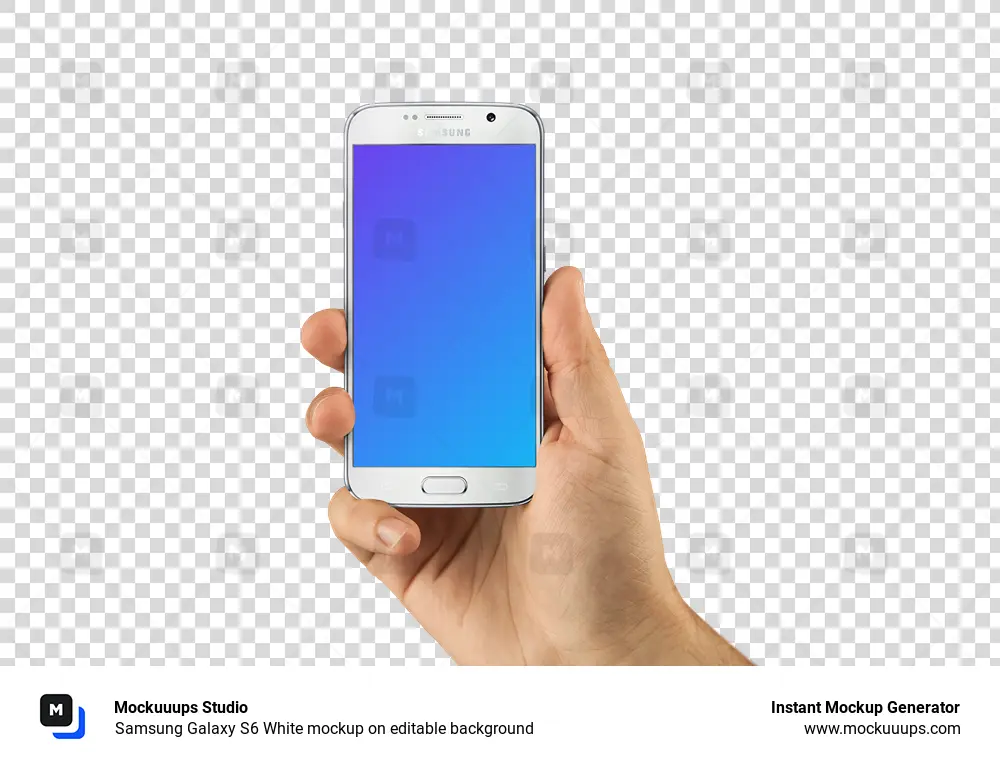 Samsung Galaxy S6 White mockup on editable background