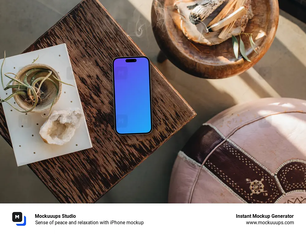 Sense of peace and relaxation with iPhone mockup