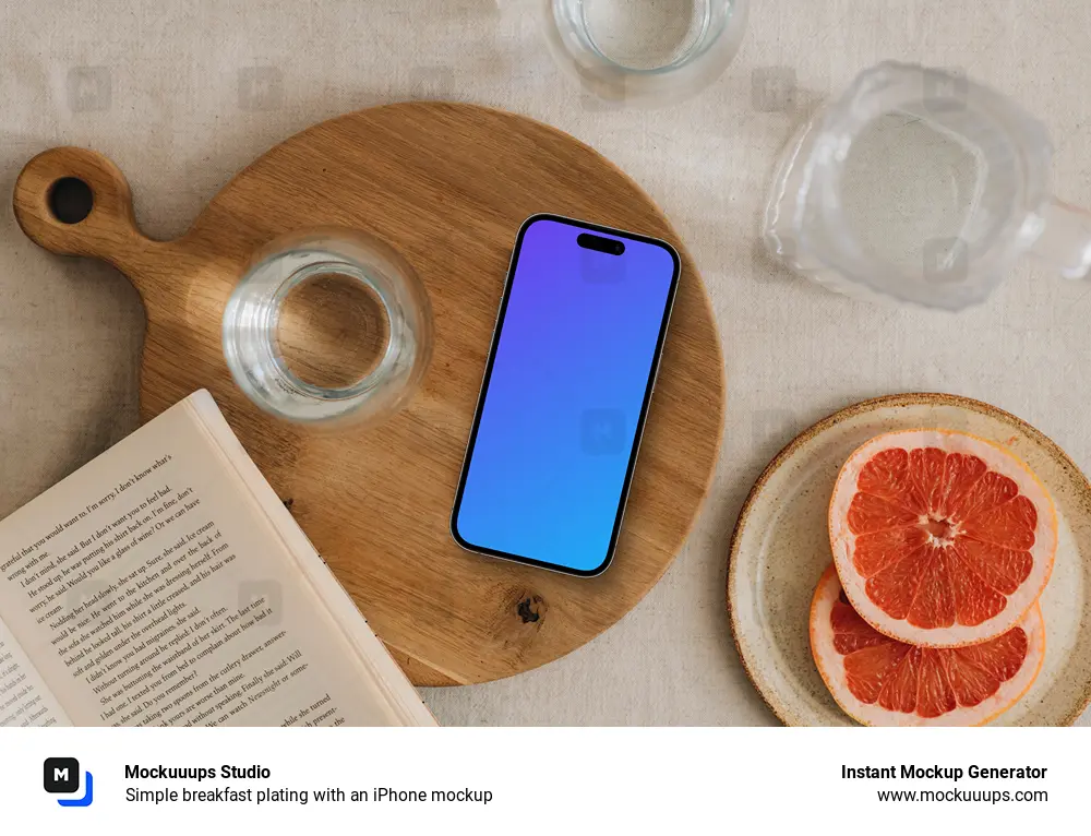 Simple breakfast plating with an iPhone mockup