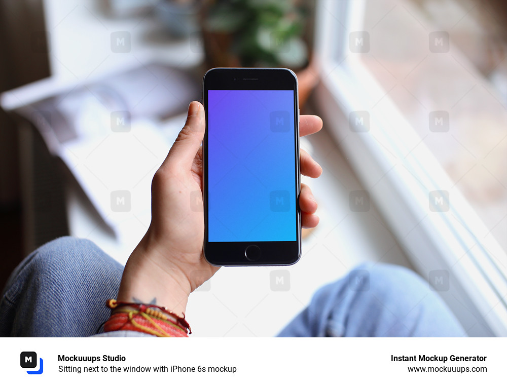Sitting next to the window with iPhone 6s mockup