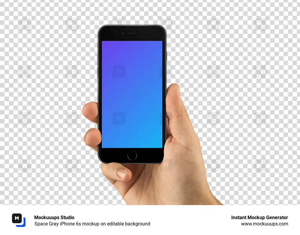 Space Gray iPhone 6s mockup on editable background