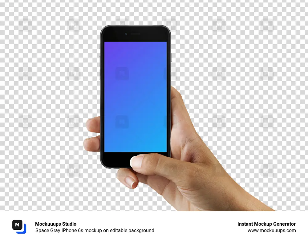 Space Gray iPhone 6s mockup on editable background