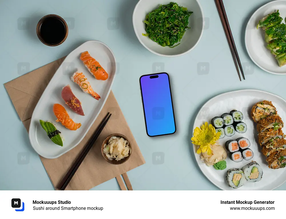 Sushi around Smartphone mockup