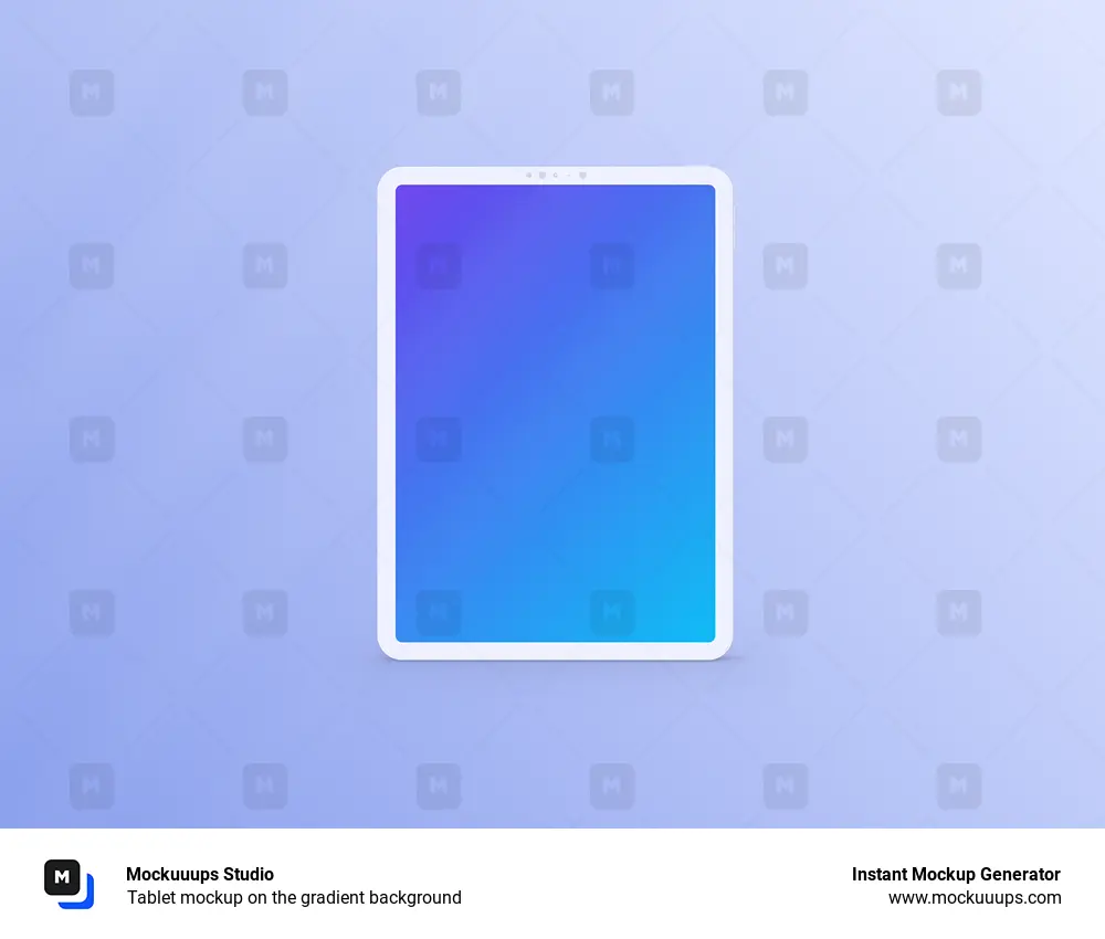 Tablet mockup on the gradient background