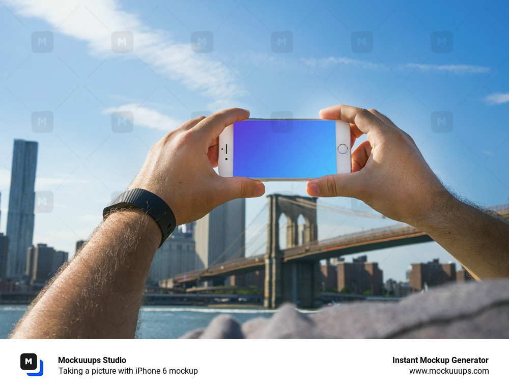Taking a picture with iPhone 6 mockup