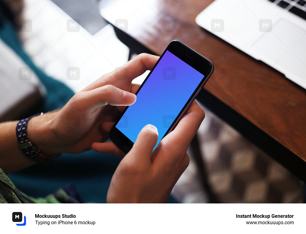 Typing on iPhone 6 mockup