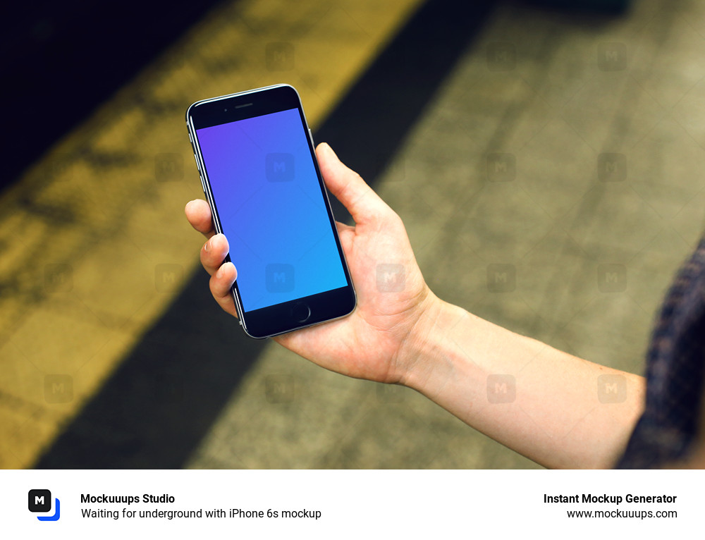 Waiting for underground with iPhone 6s mockup