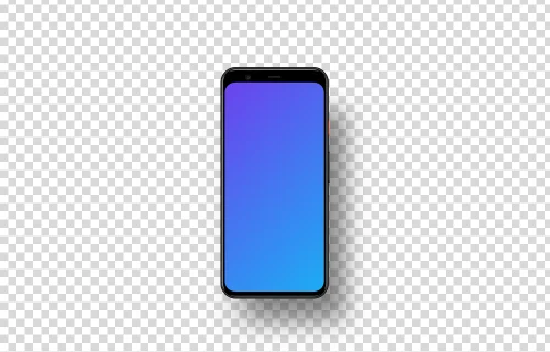 Google Pixel 4 Mockup (Front View - Floating Shadow)