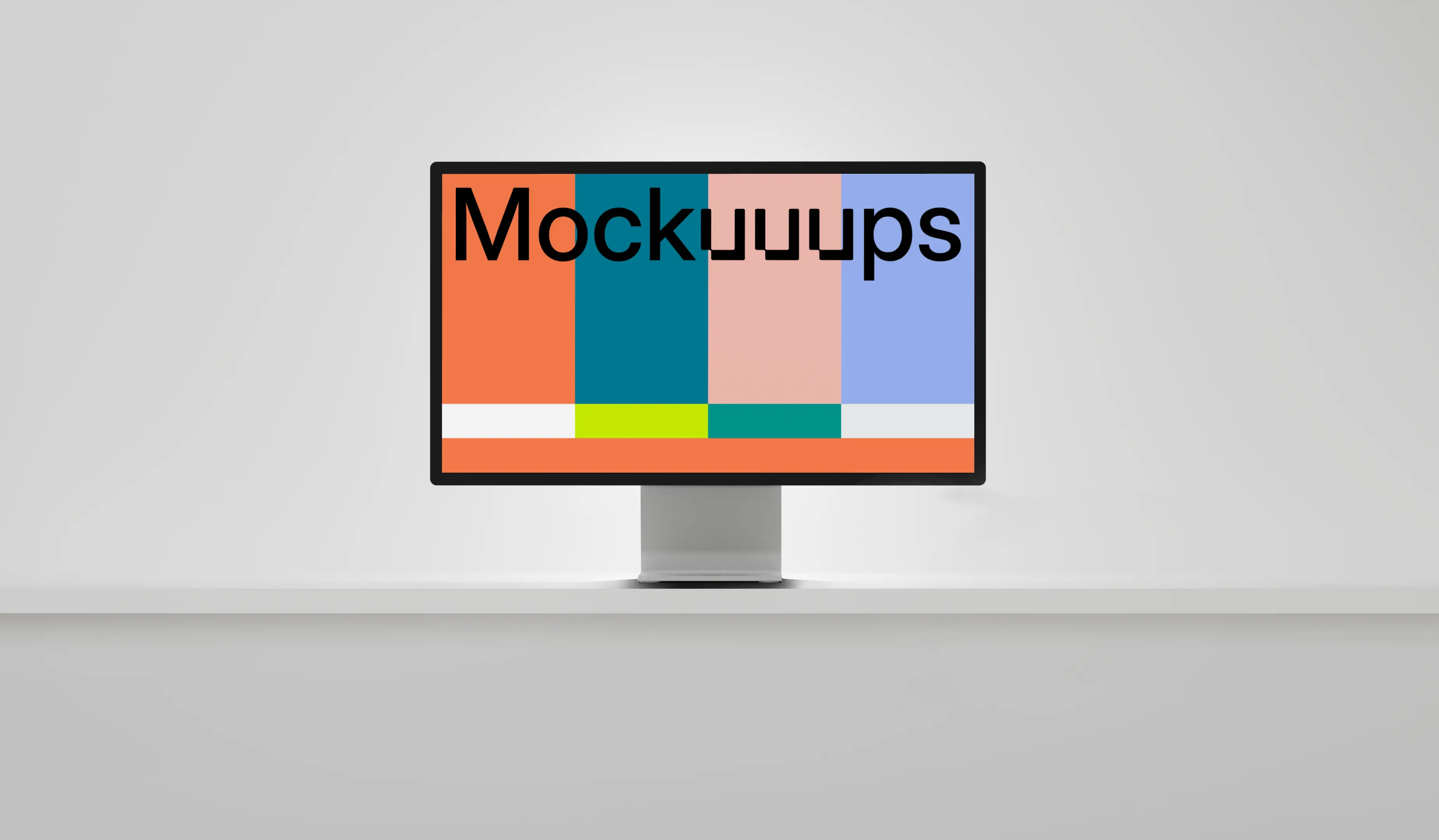 Apple Studio Display mockup on minimalist surface