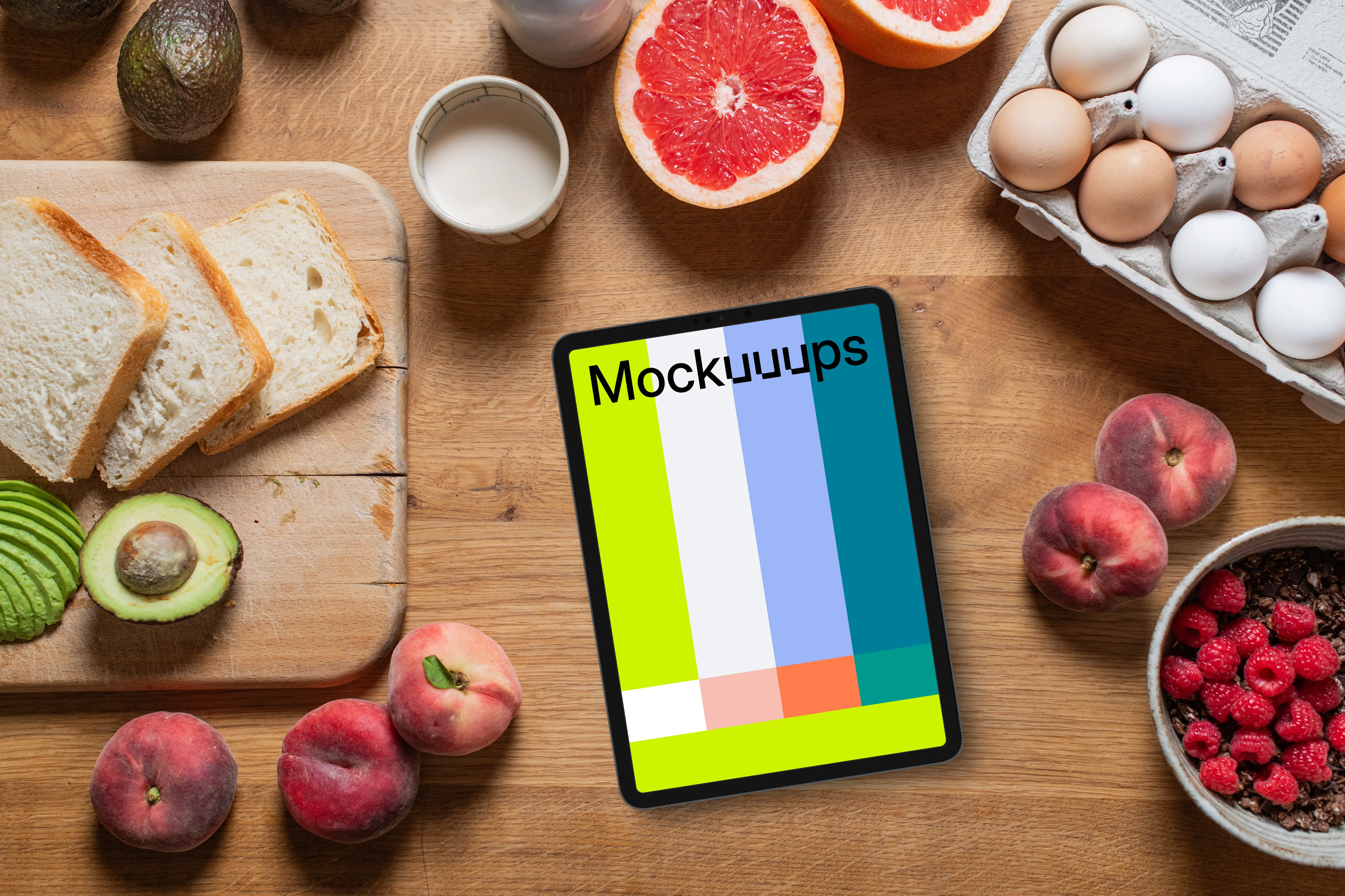 Breakfast themed iPad mockup