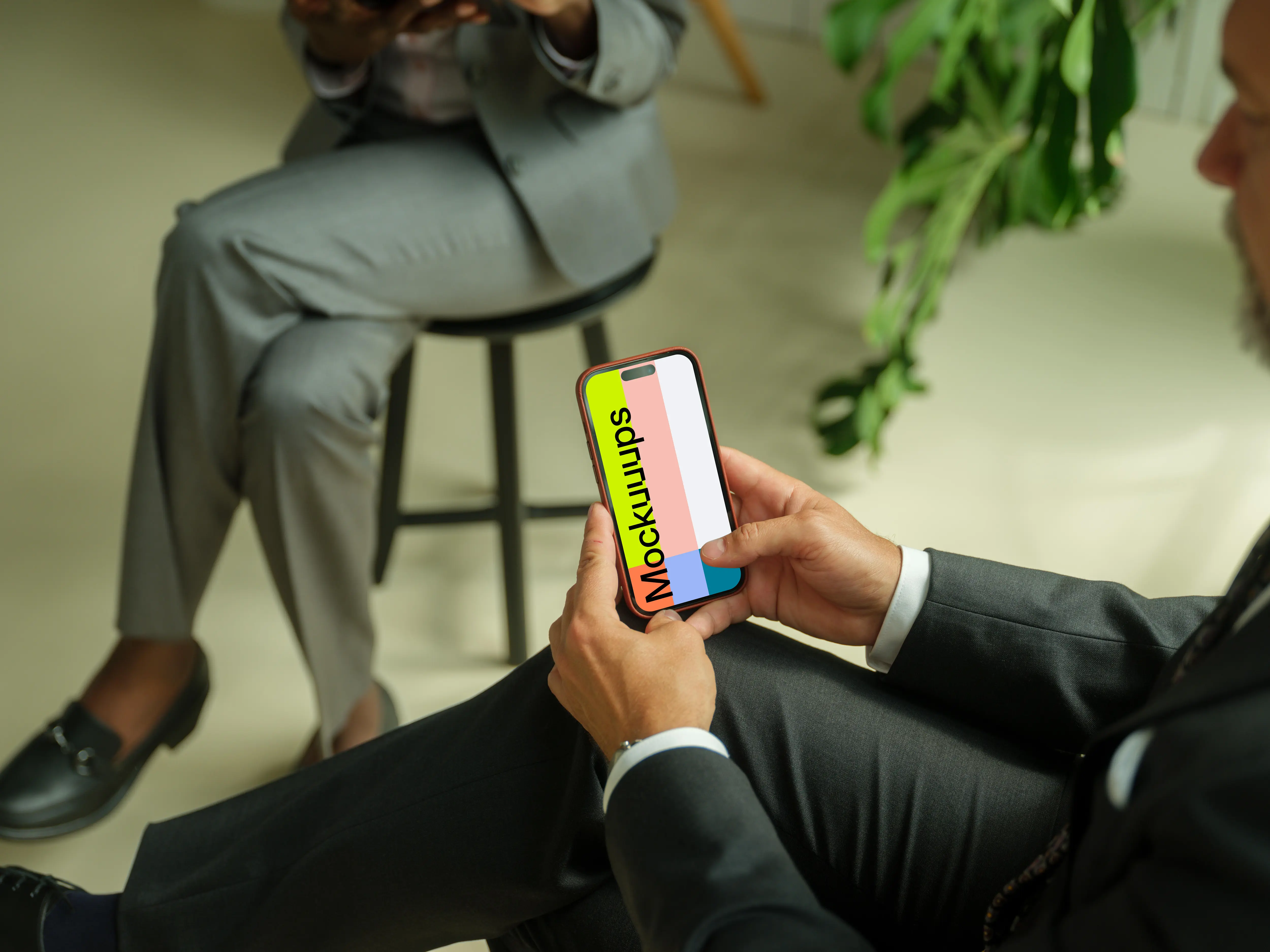 Business environment with iPhone mockup