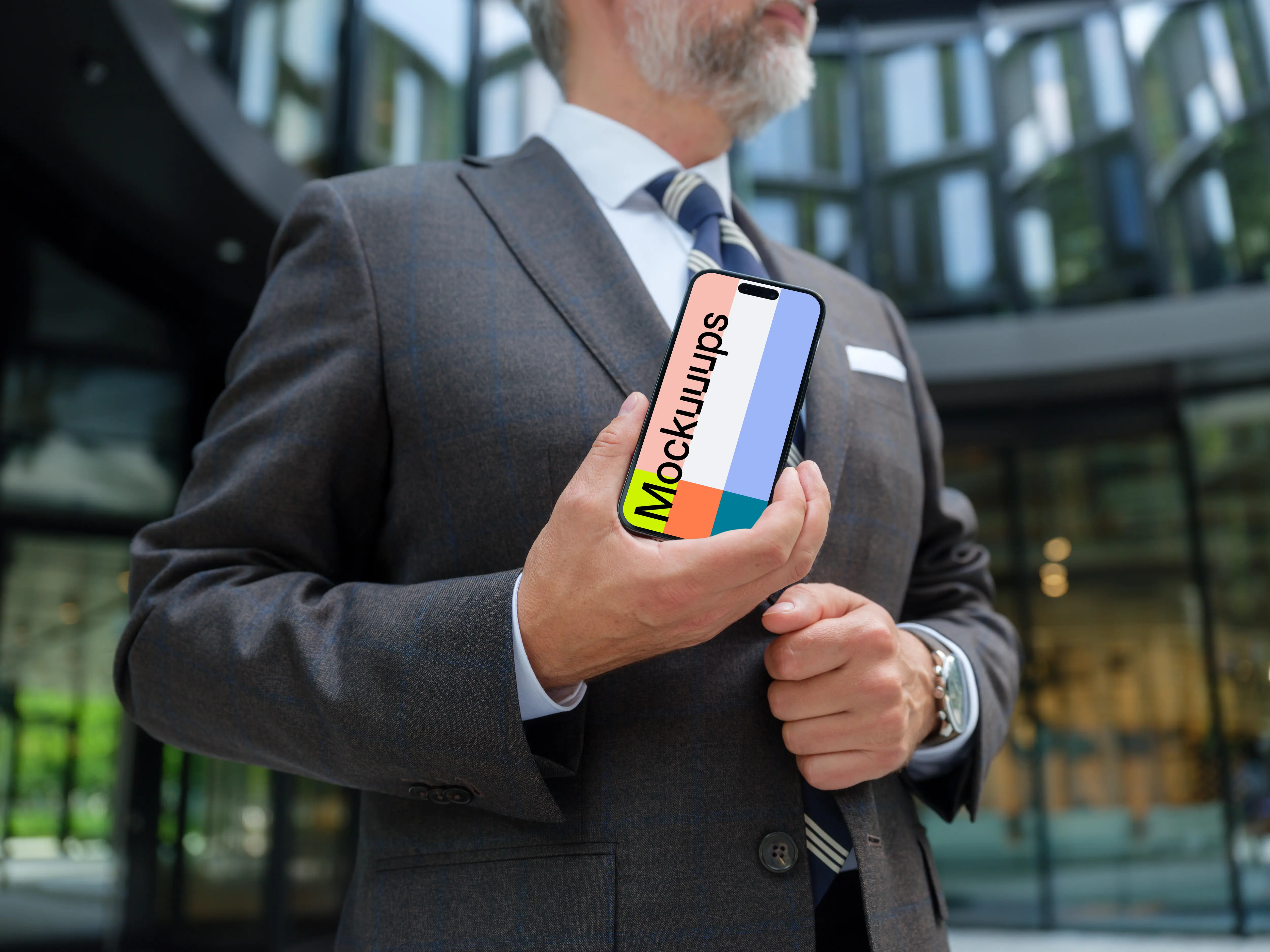 Businessman holding a phone