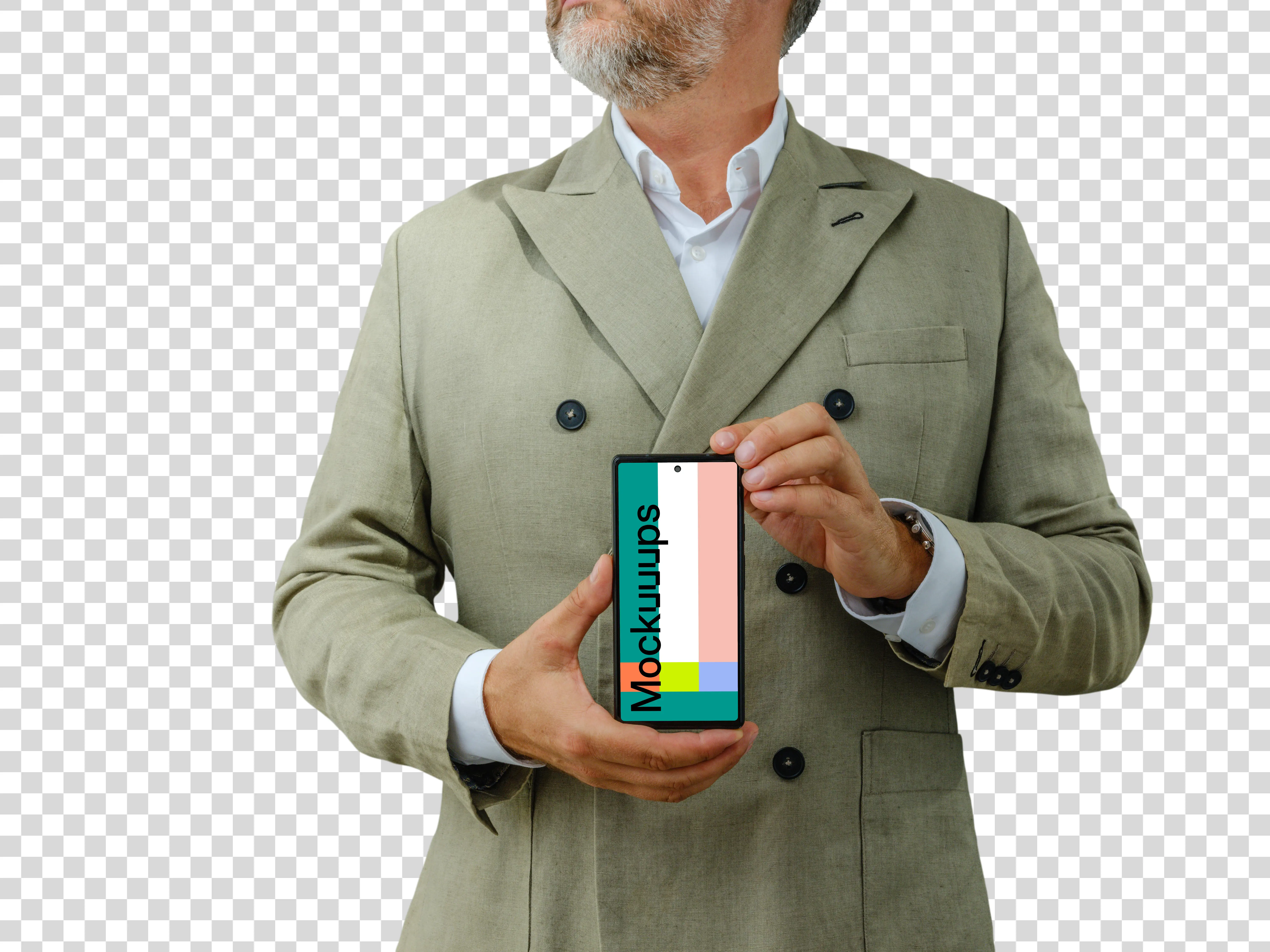 Businessperson's digital narrative with Pixel 6 mockup
