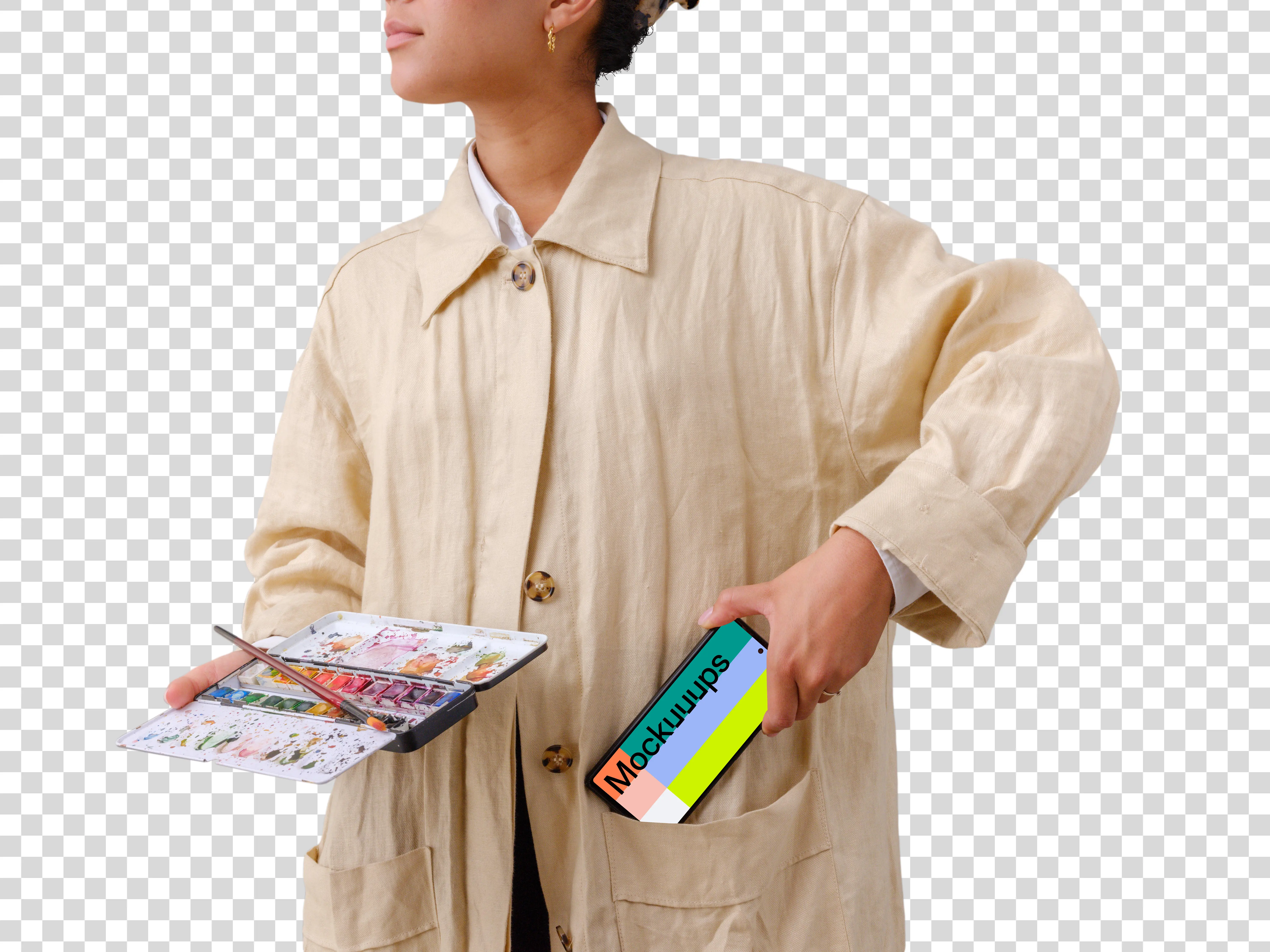 Capturing feminine creativity with Google Pixel 6 mockup