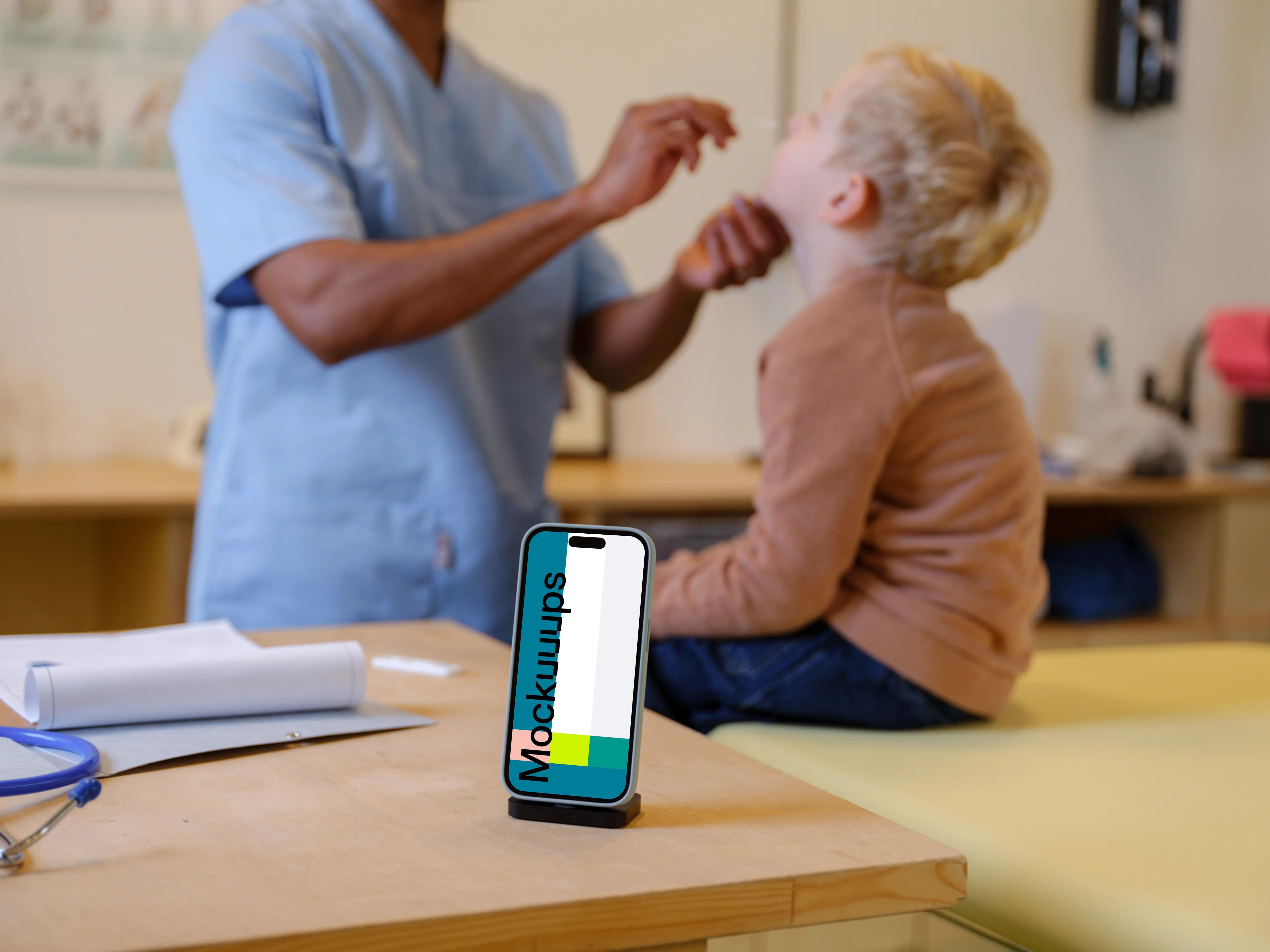 Children's doctor's office and a iPhone mockup
