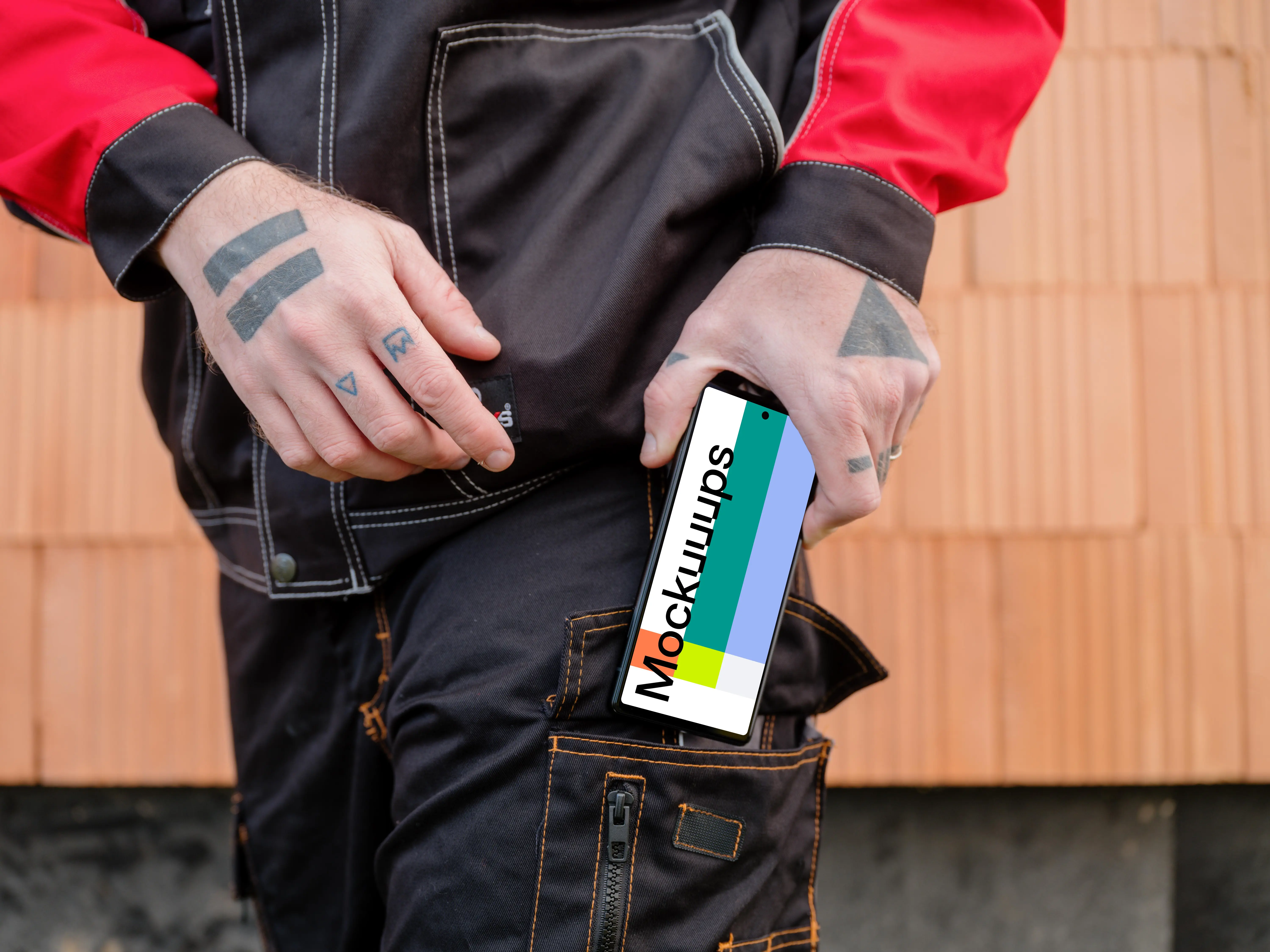 Construction professional with Google Pixel in his pocket