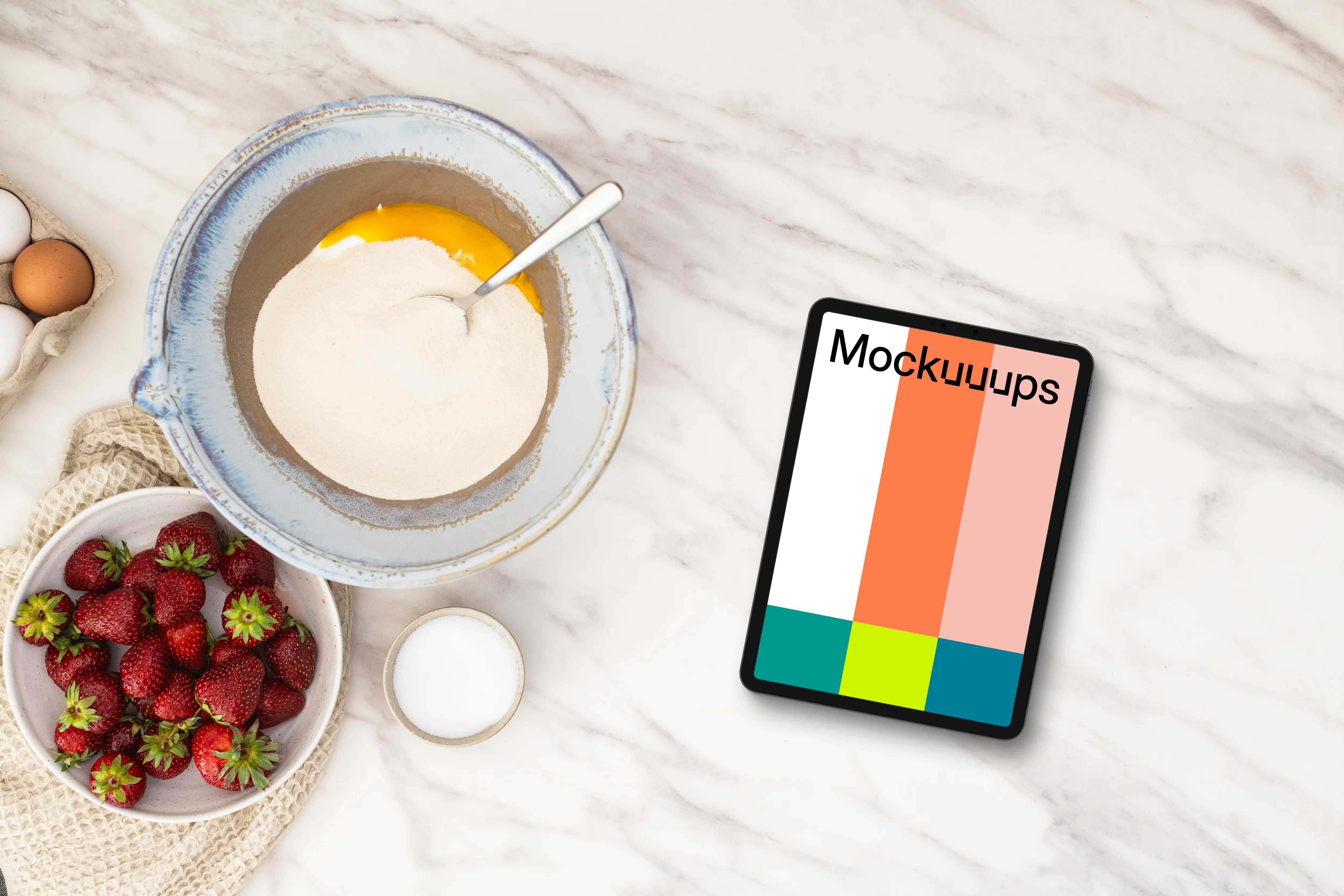 Cooking related tablet mockup