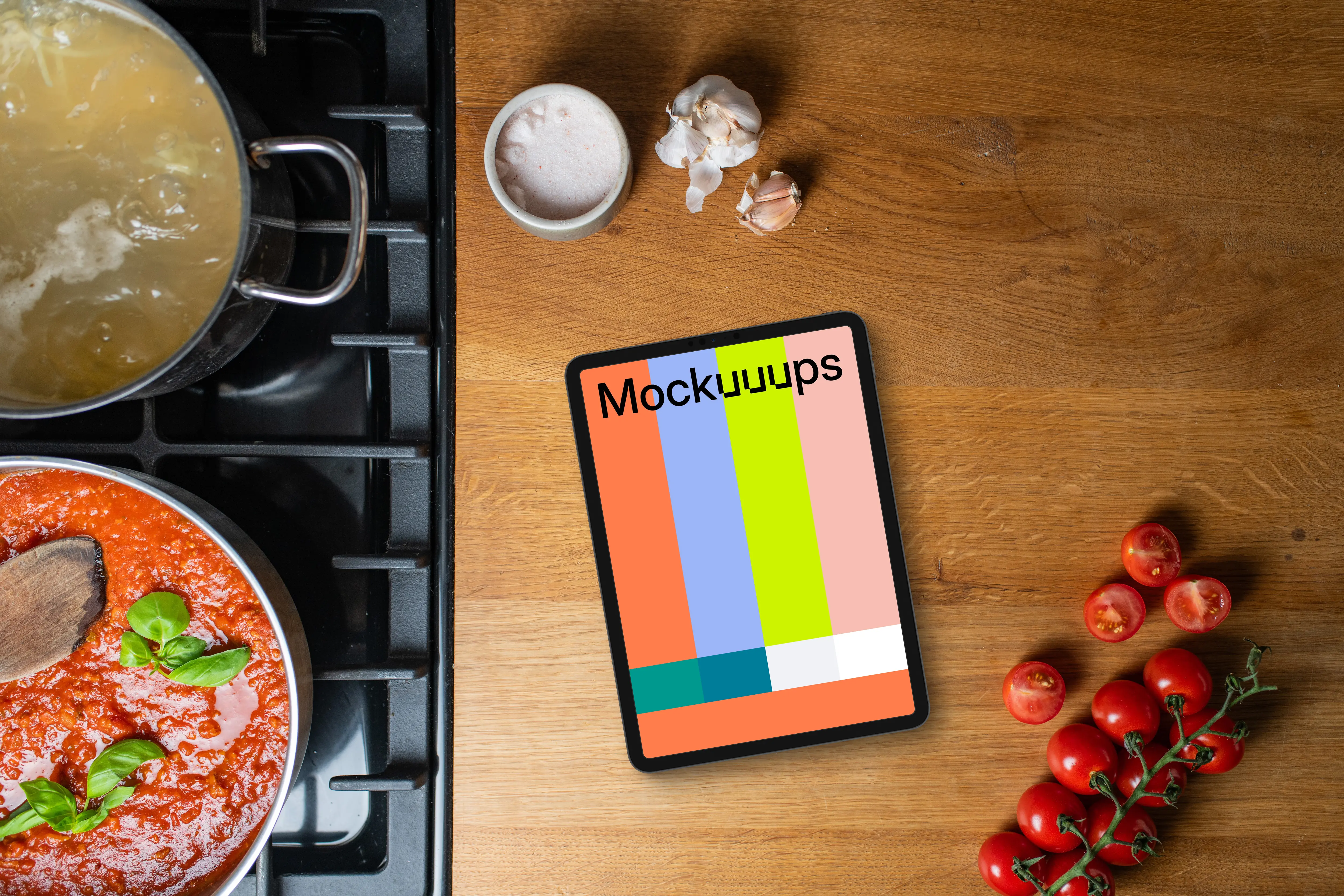 Cooking themed iPad mockup