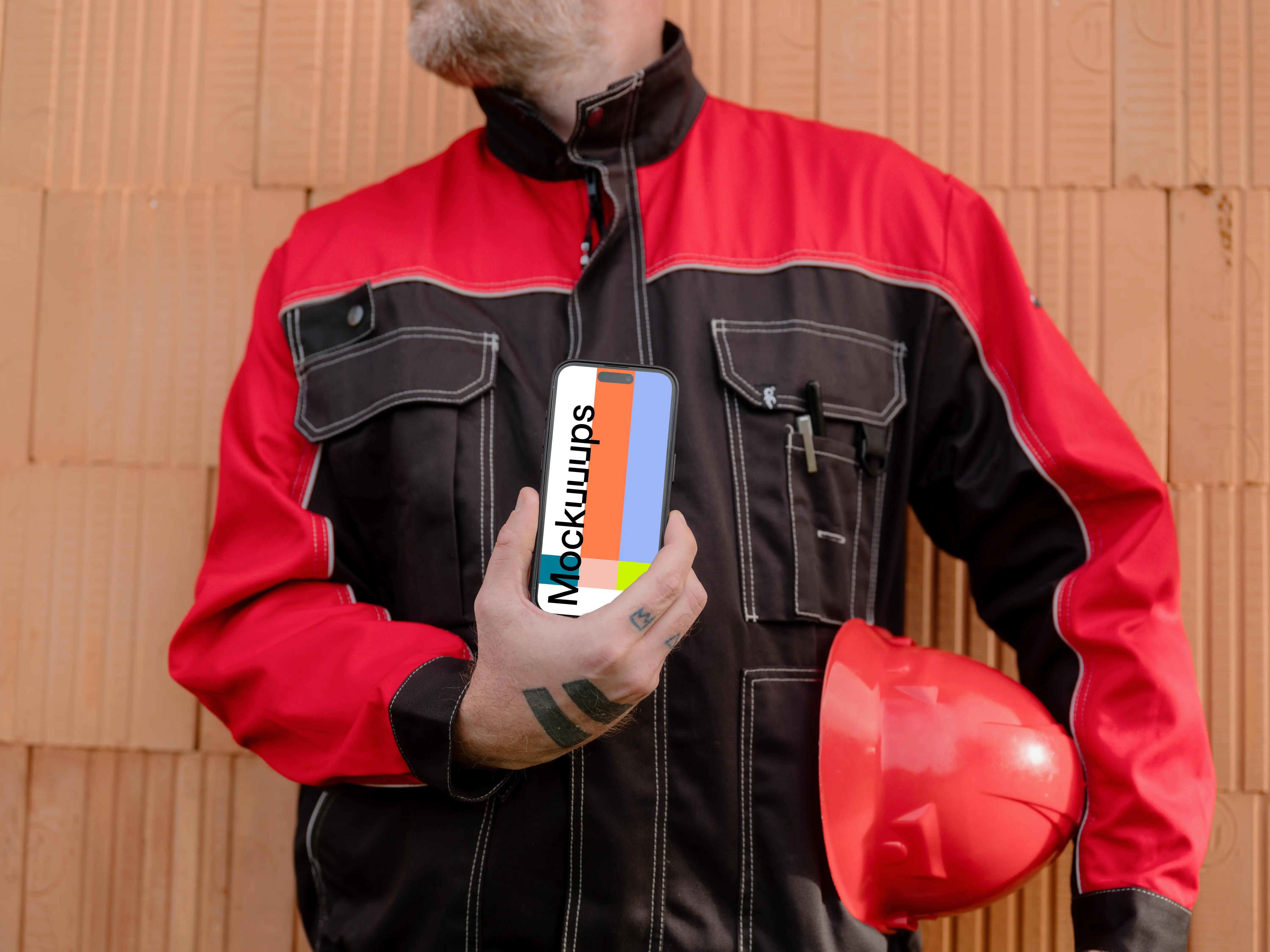 Engineer presenting iPhone mockup