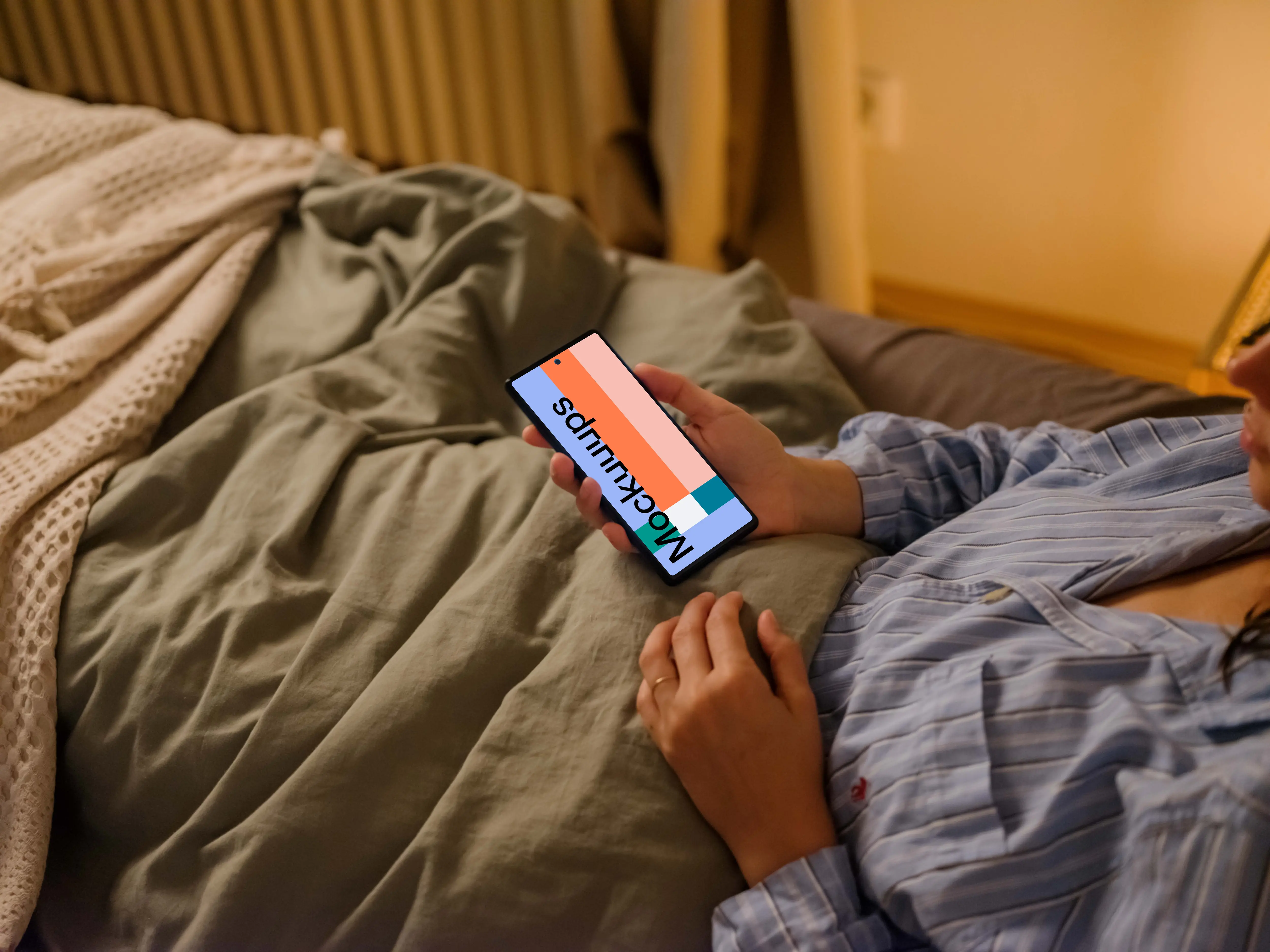 Female hand holding a Google Pixel mockup