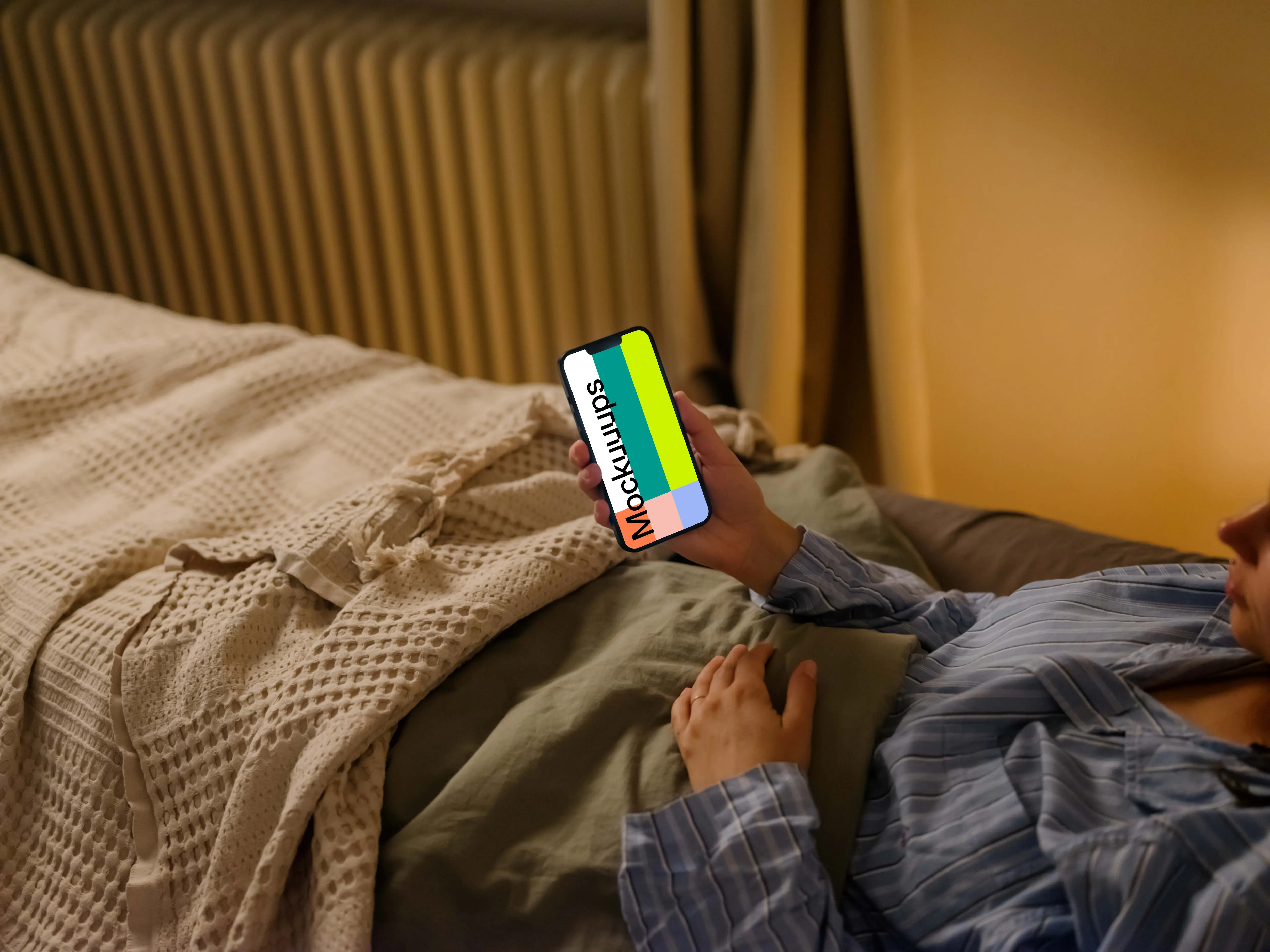 Female hand holding an iPhone mockup