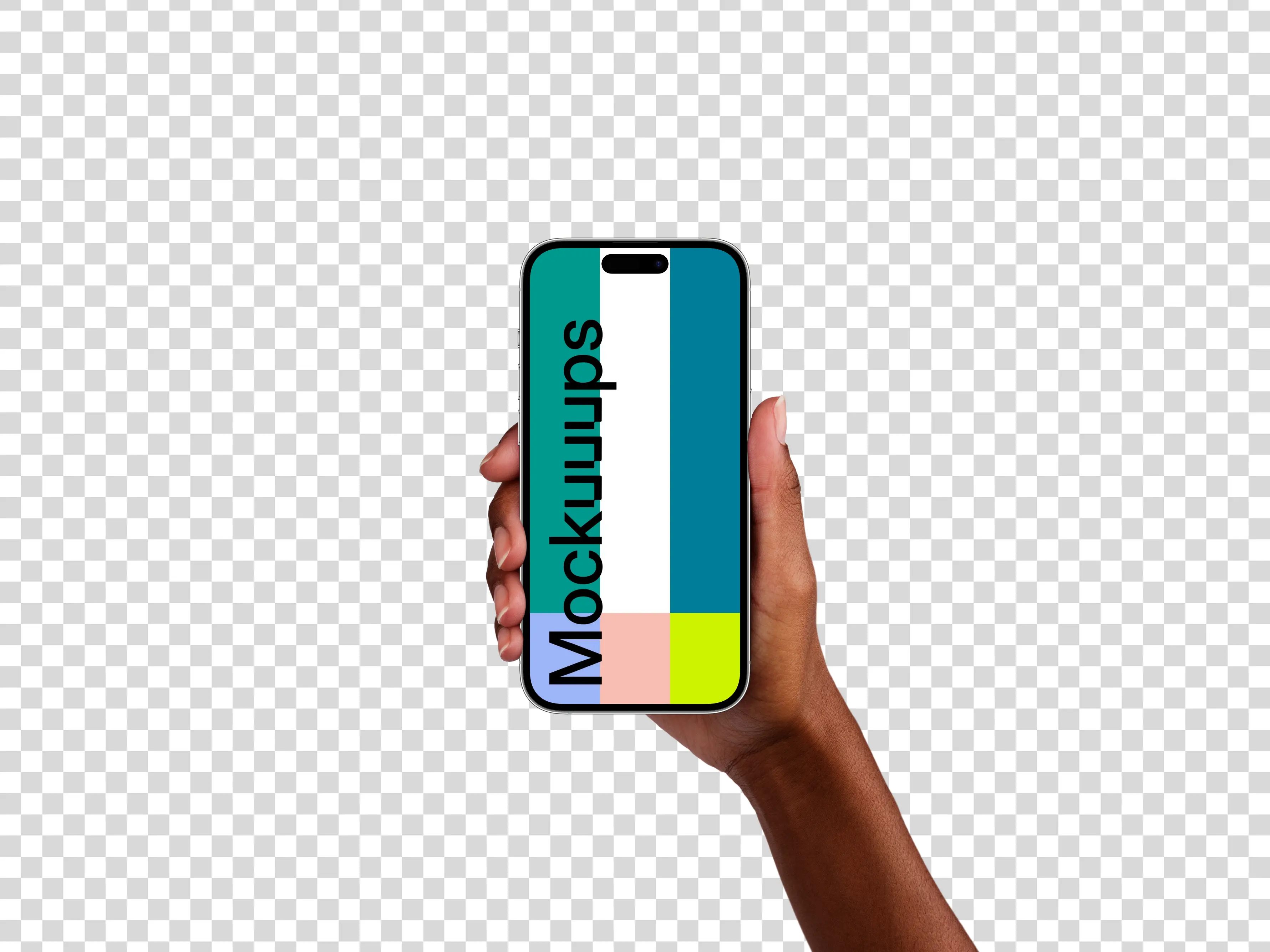 Free mockup of female hand holding iPhone 14 Pro