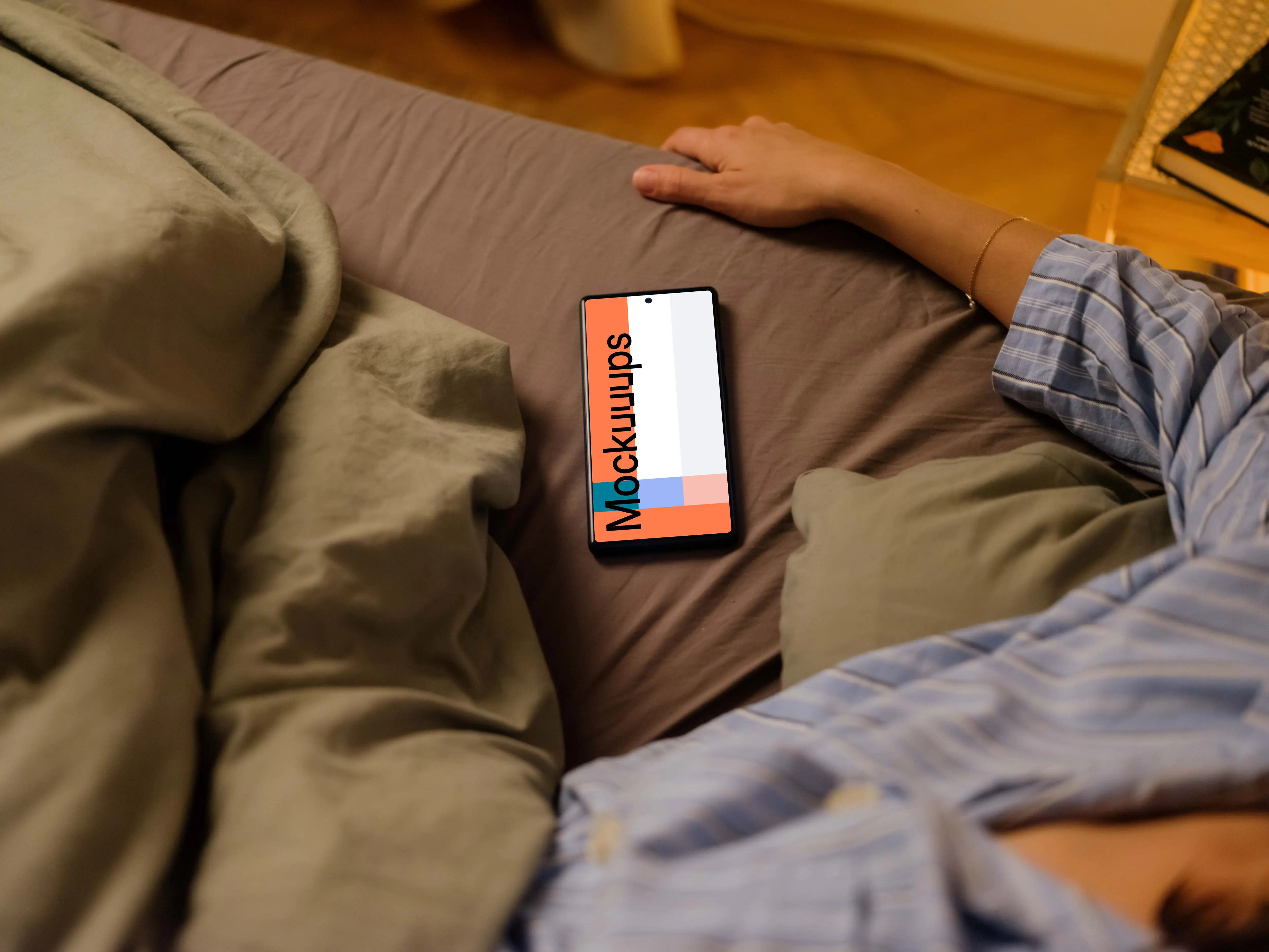 Female hand next to a Google Pixel 6 mockup