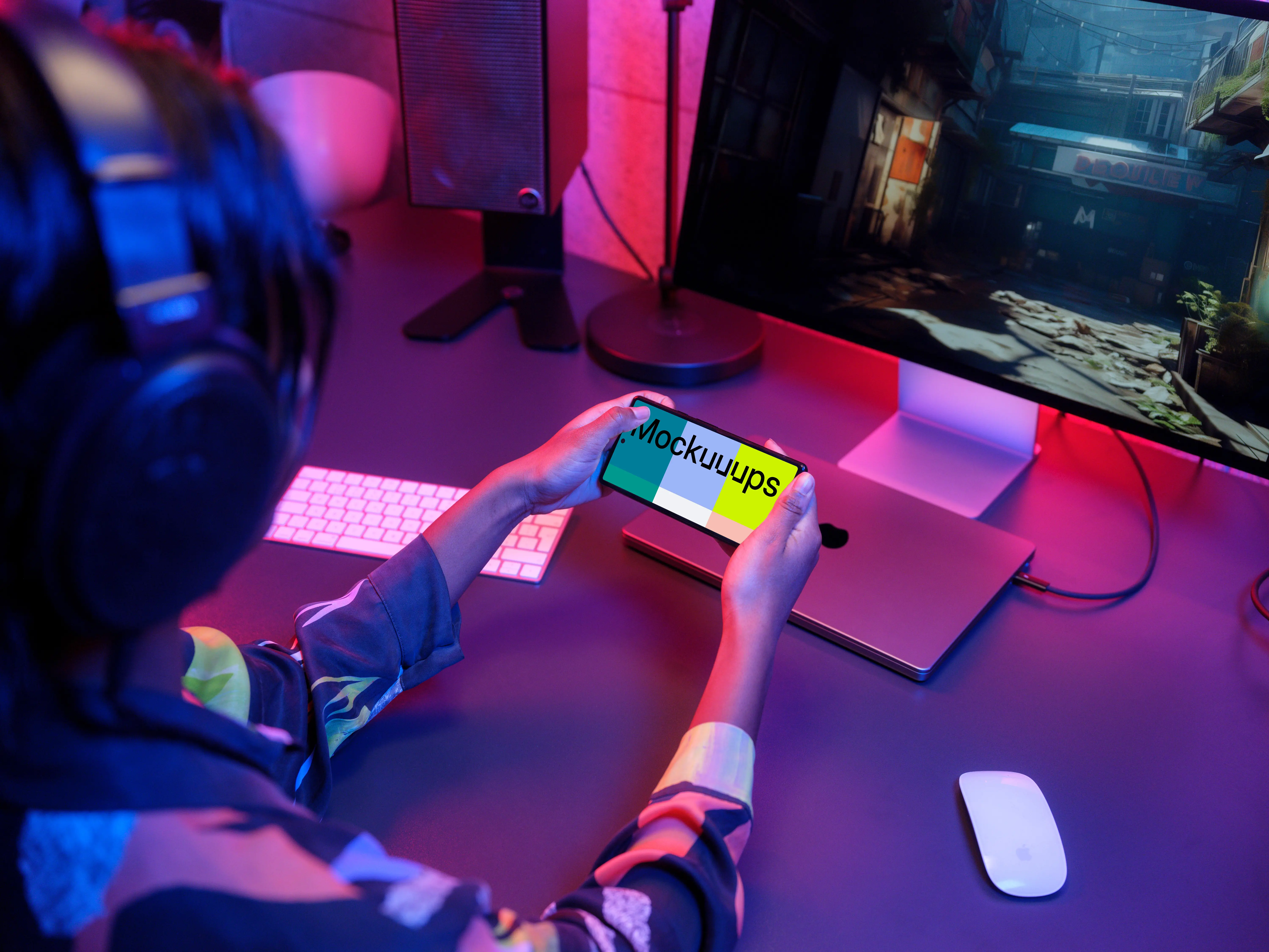 Google Pixel 6 Mockup in a Gaming Session