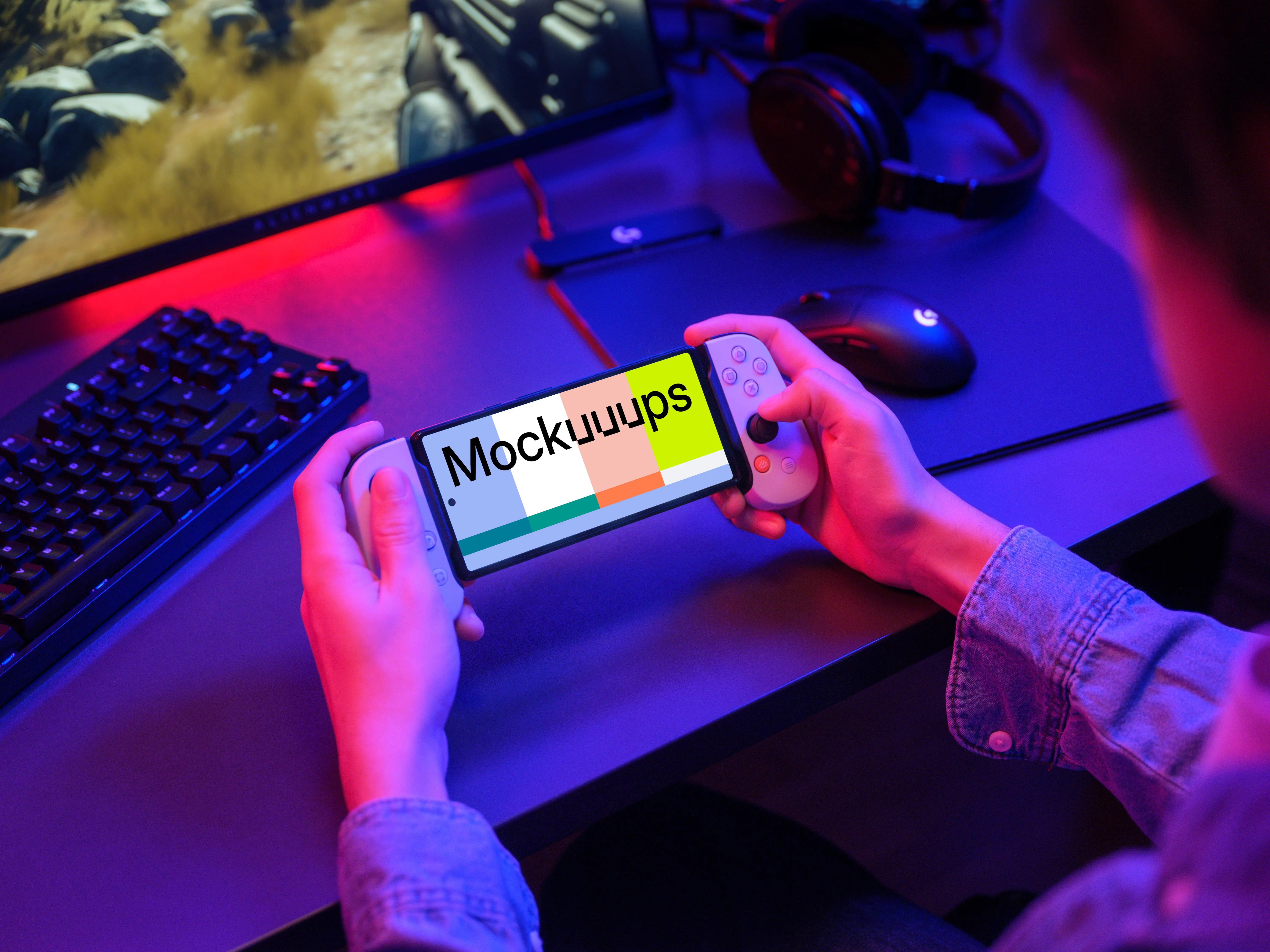 Google Pixel 6 Mockup in a Gaming Setup