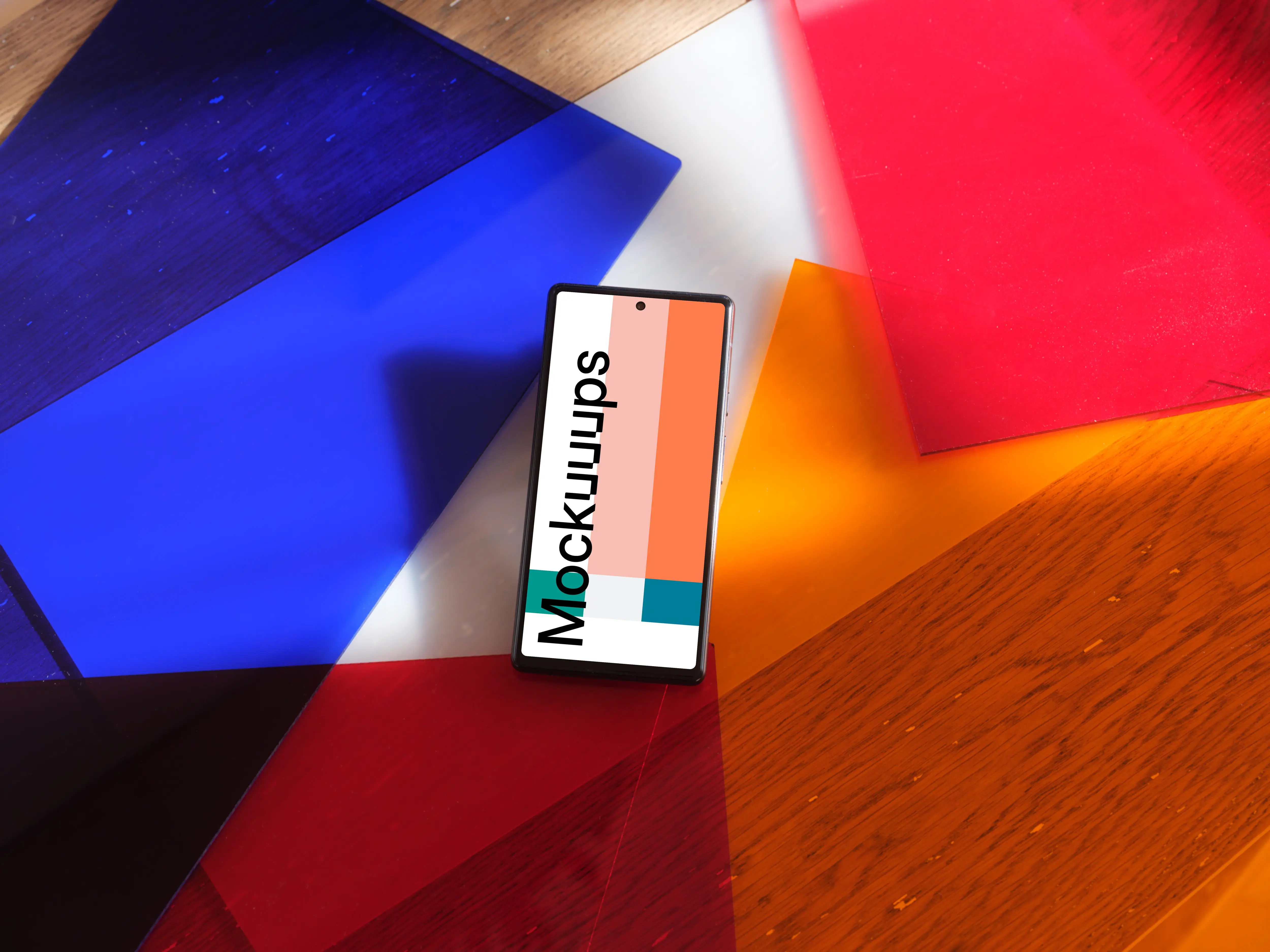 Google Pixel 6 mockup in colorful theme