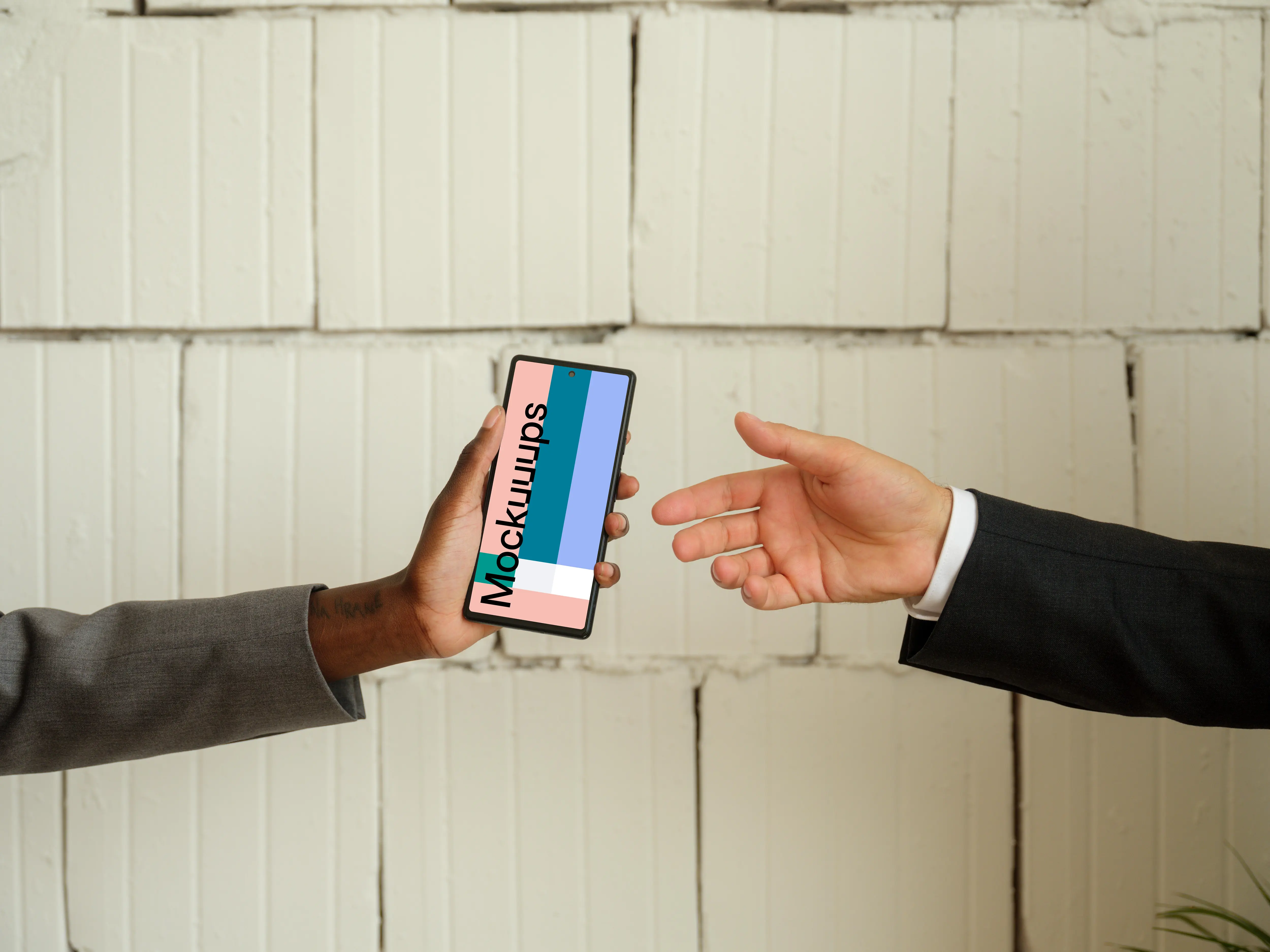 Free Google Pixel 6 mockup in entrepreneur’s hand