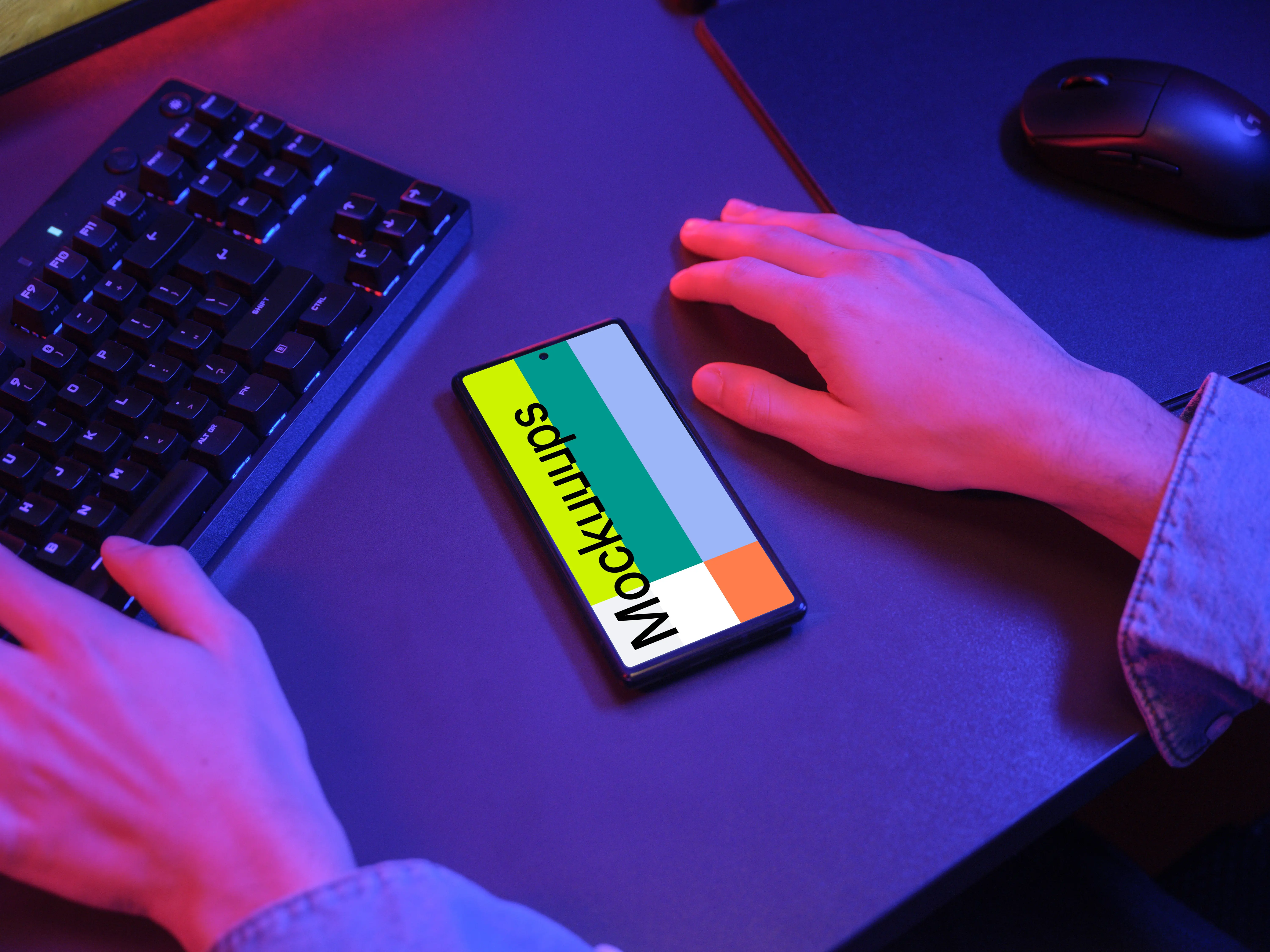 Google Pixel 6 Mockup with Gaming Setup