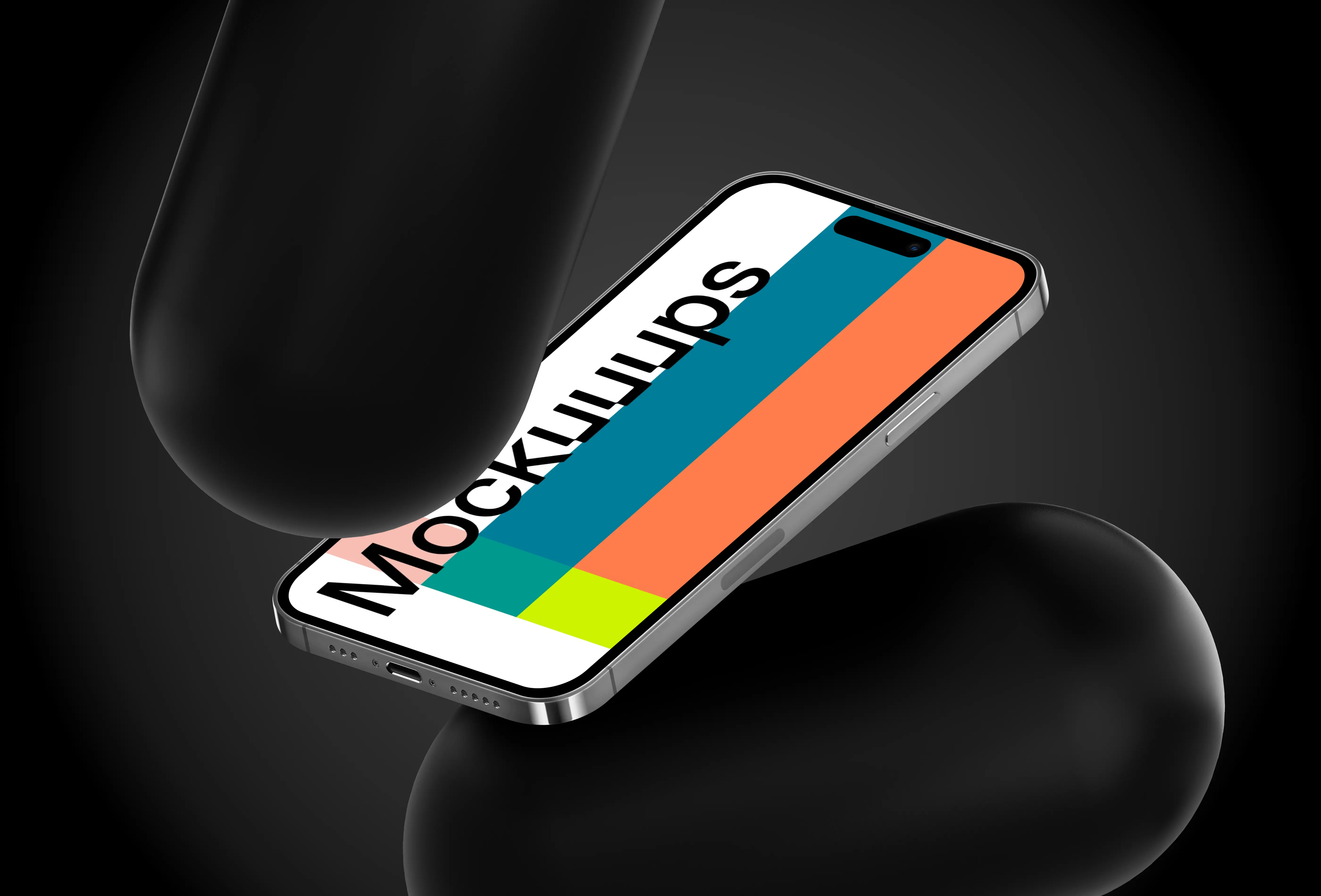 Gravity Smartphone Mockup and Abstract Shapes