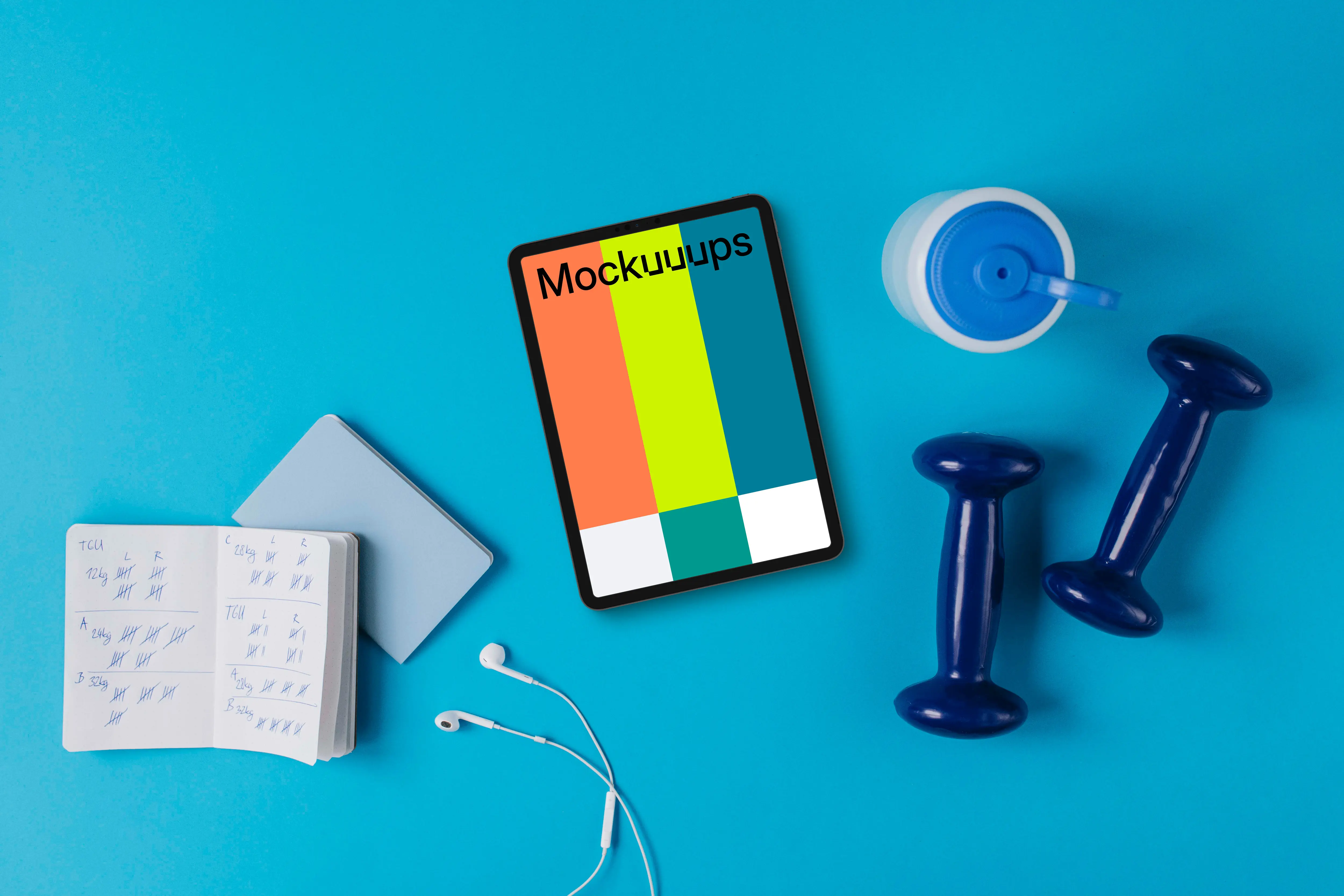 Gym related tablet mockup