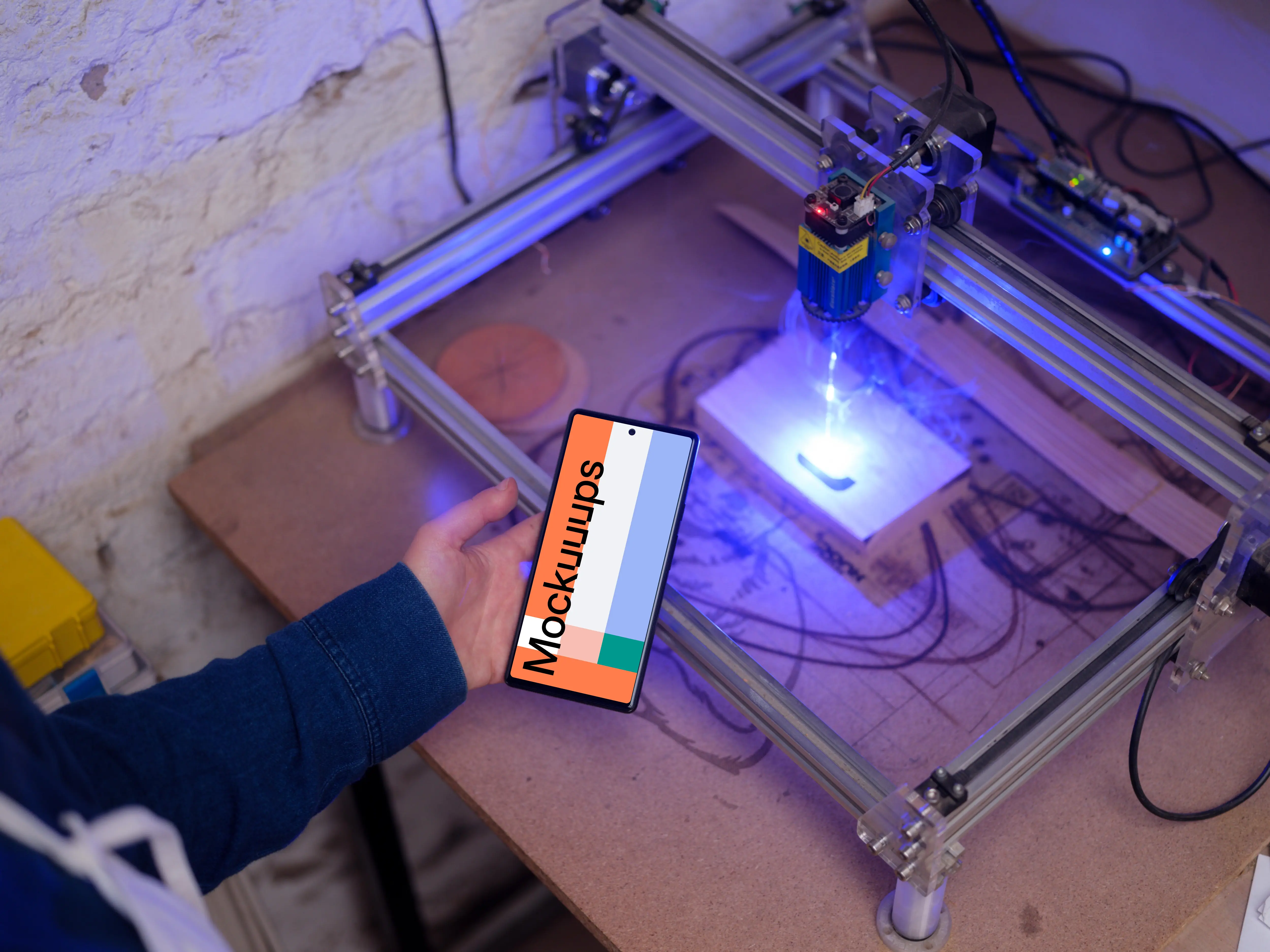 Hand holding a Google Pixel 6 mockup